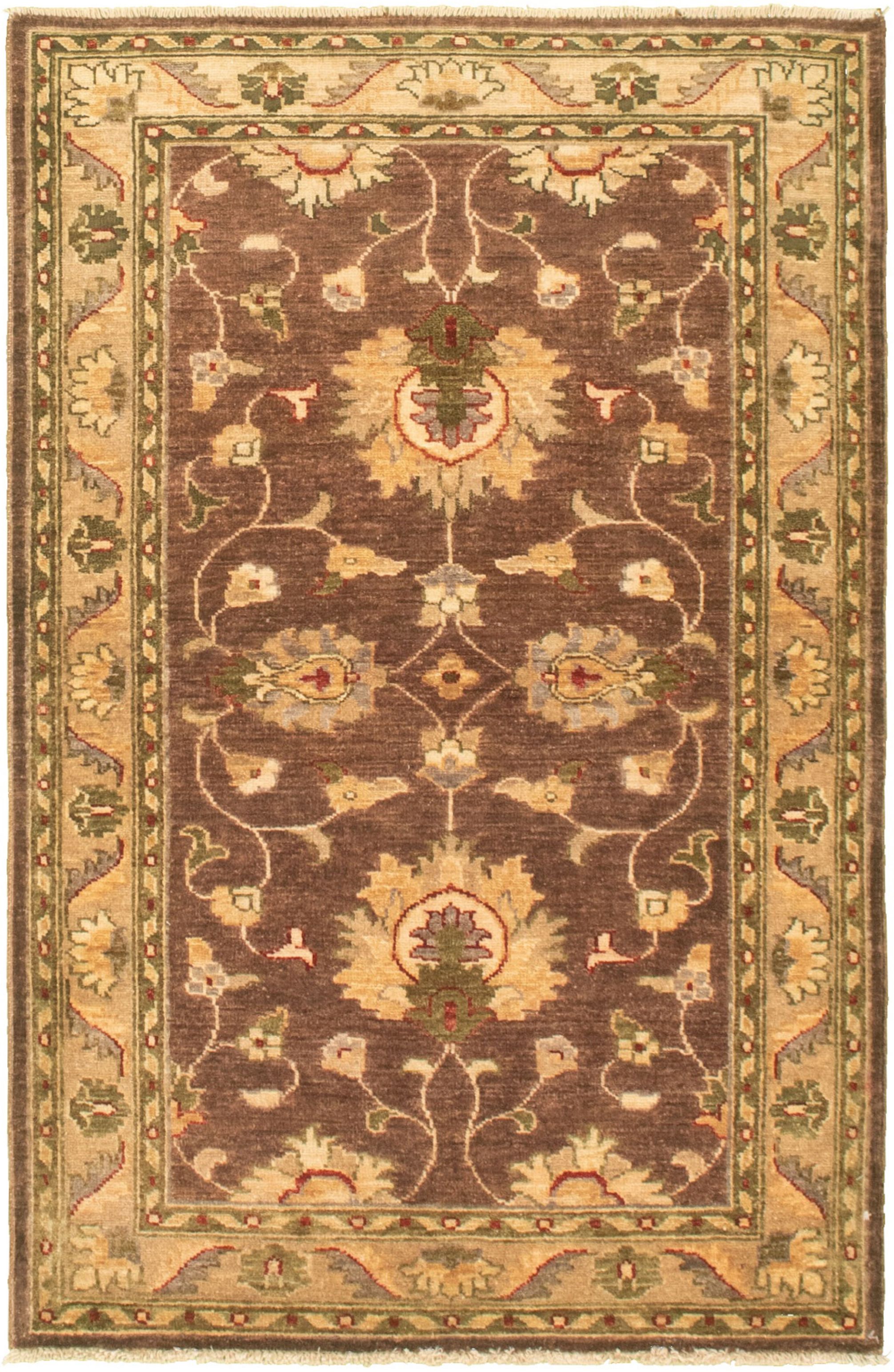 Hand-knotted Chobi Finest Brown Wool Rug 3'2" x 5'1" Size: 3'2" x 5'1"  