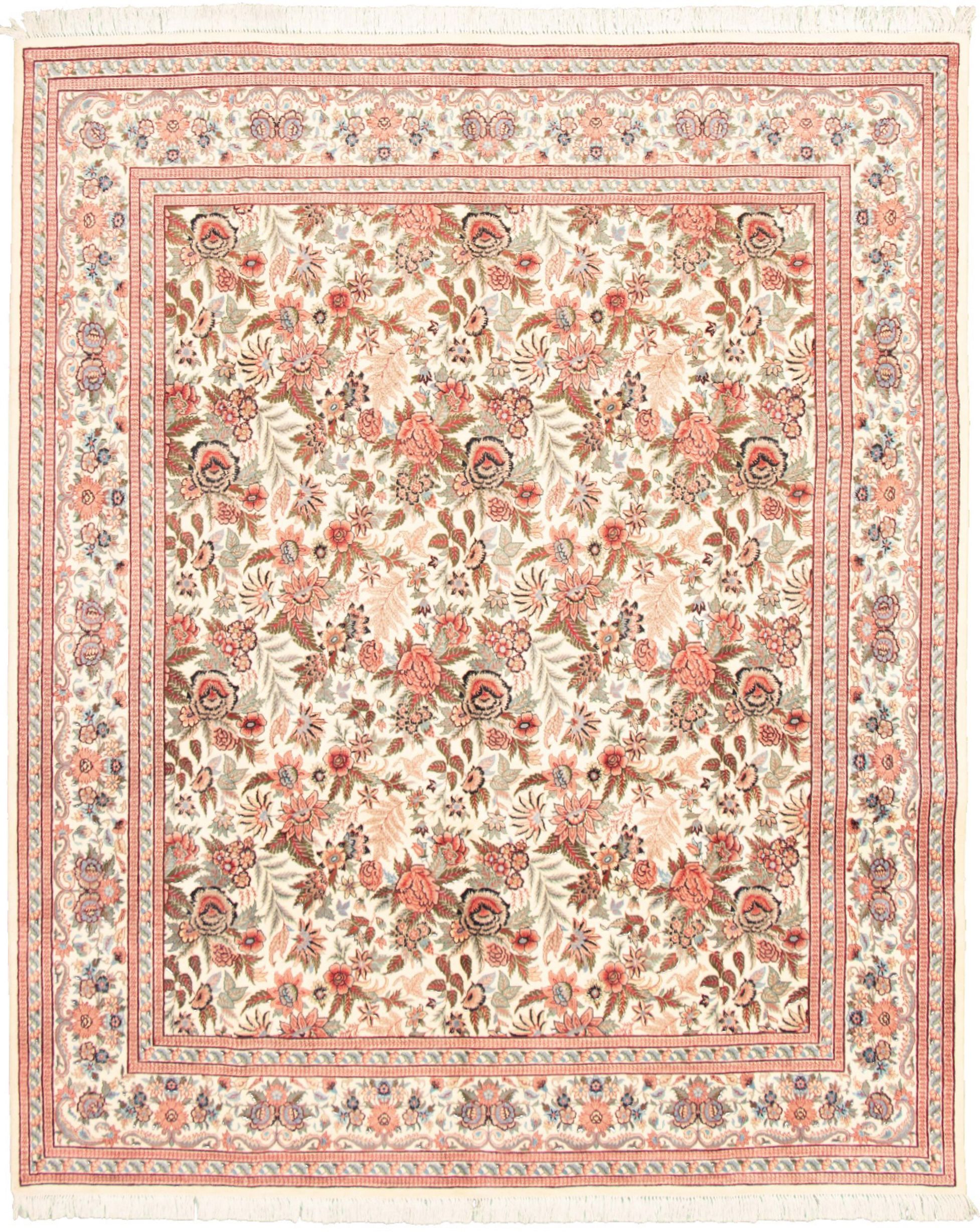 Hand-knotted Pako Persian 18/20 Cream Wool Rug 8'2" x 10'3" Size: 8'2" x 10'3"  