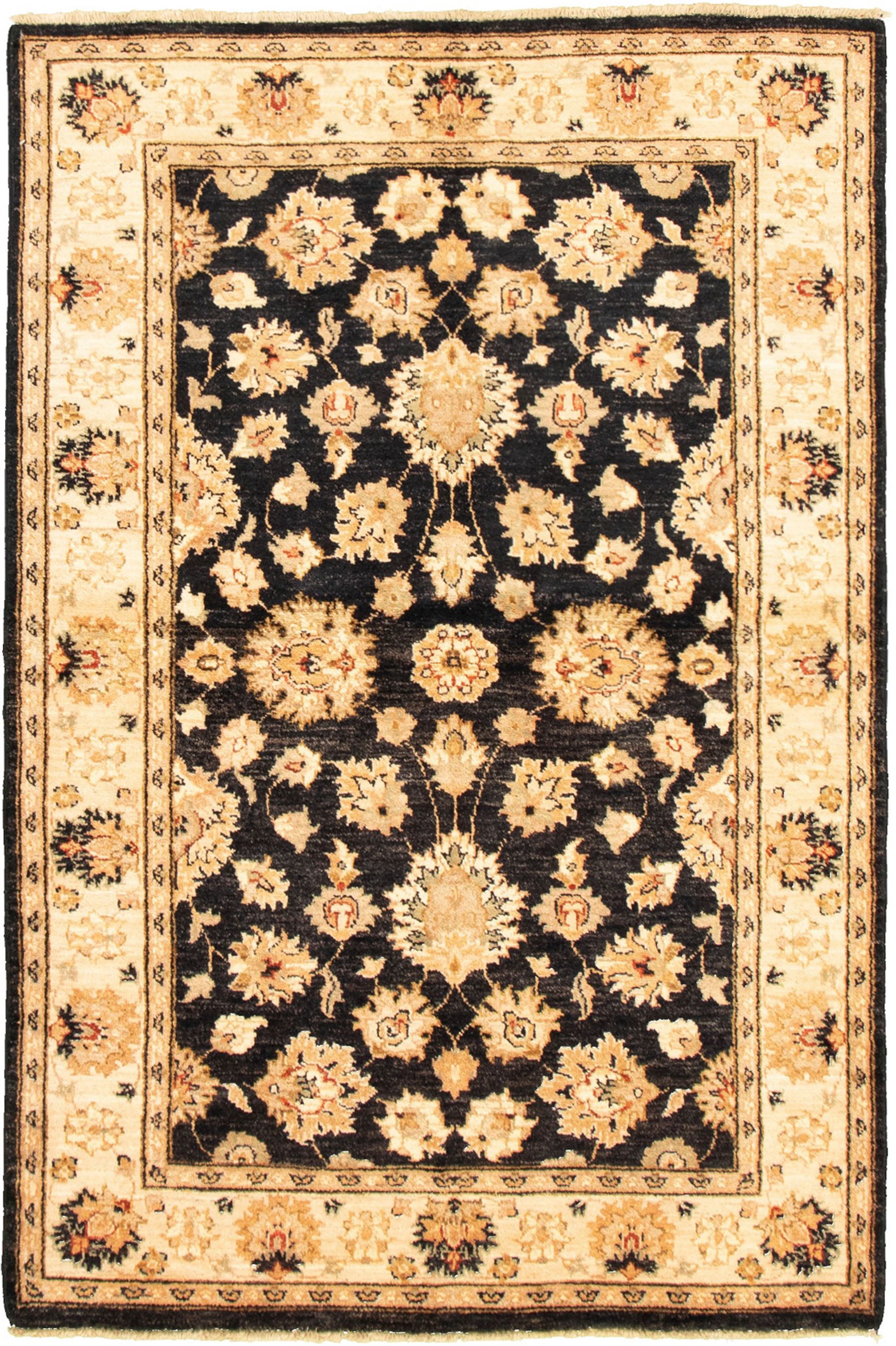 Hand-knotted Chobi Twisted Black Wool Rug 4'7" x 6'10" Size: 4'7" x 6'10"  