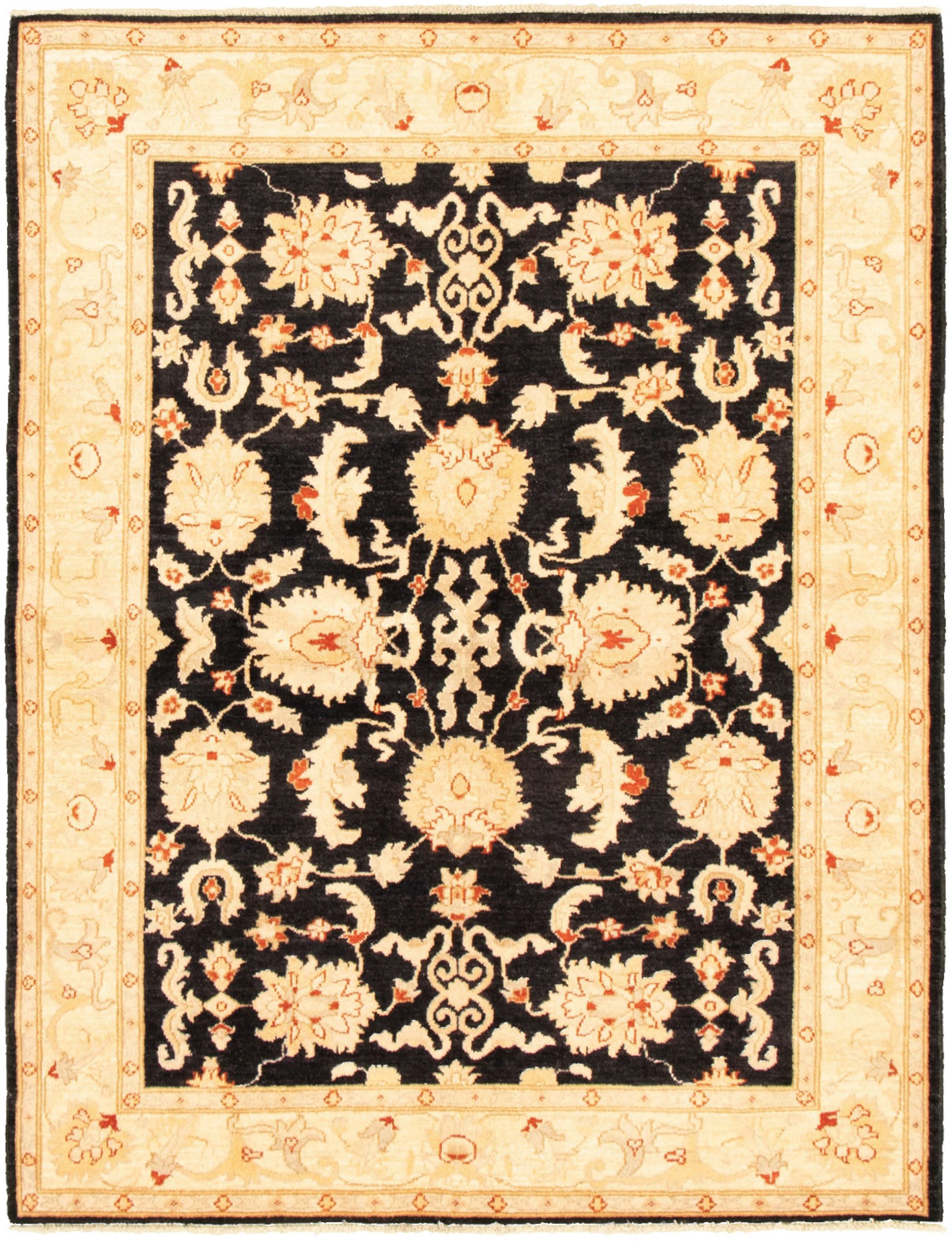 Hand-knotted Chobi Finest Black Wool Rug 5'0" x 6'7" Size: 5'0" x 6'7"  
