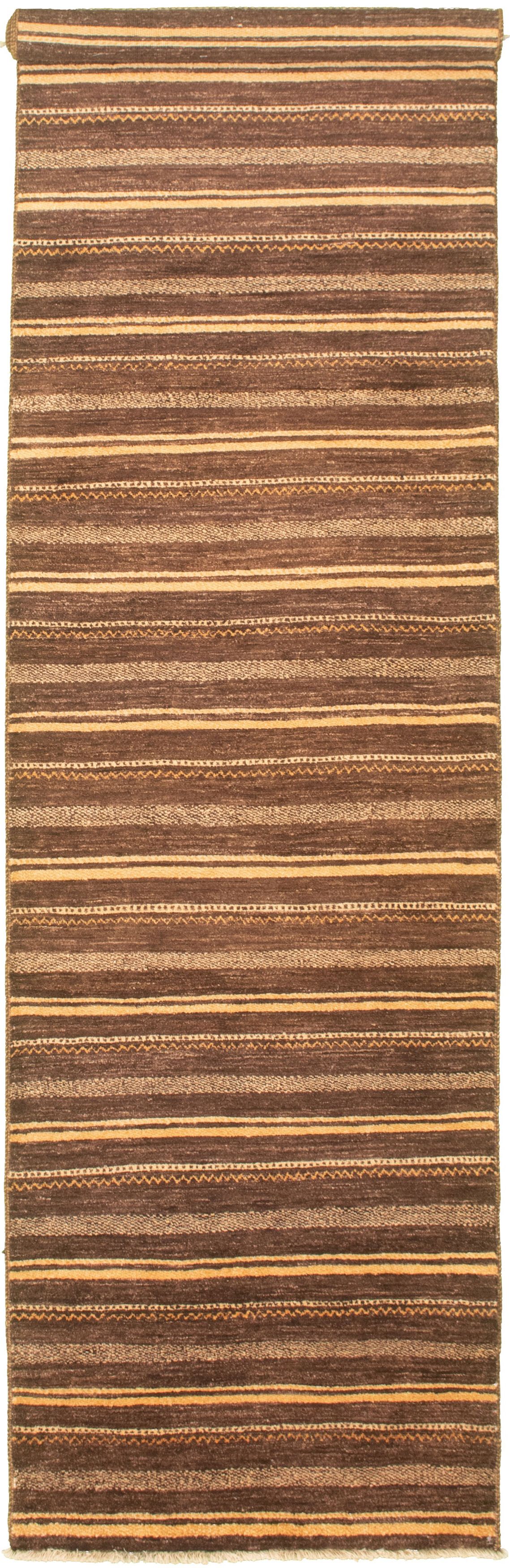 Hand-knotted Peshawar Ziegler Dark Brown Wool Rug 2'7" x 12'5" Size: 2'7" x 12'5"  