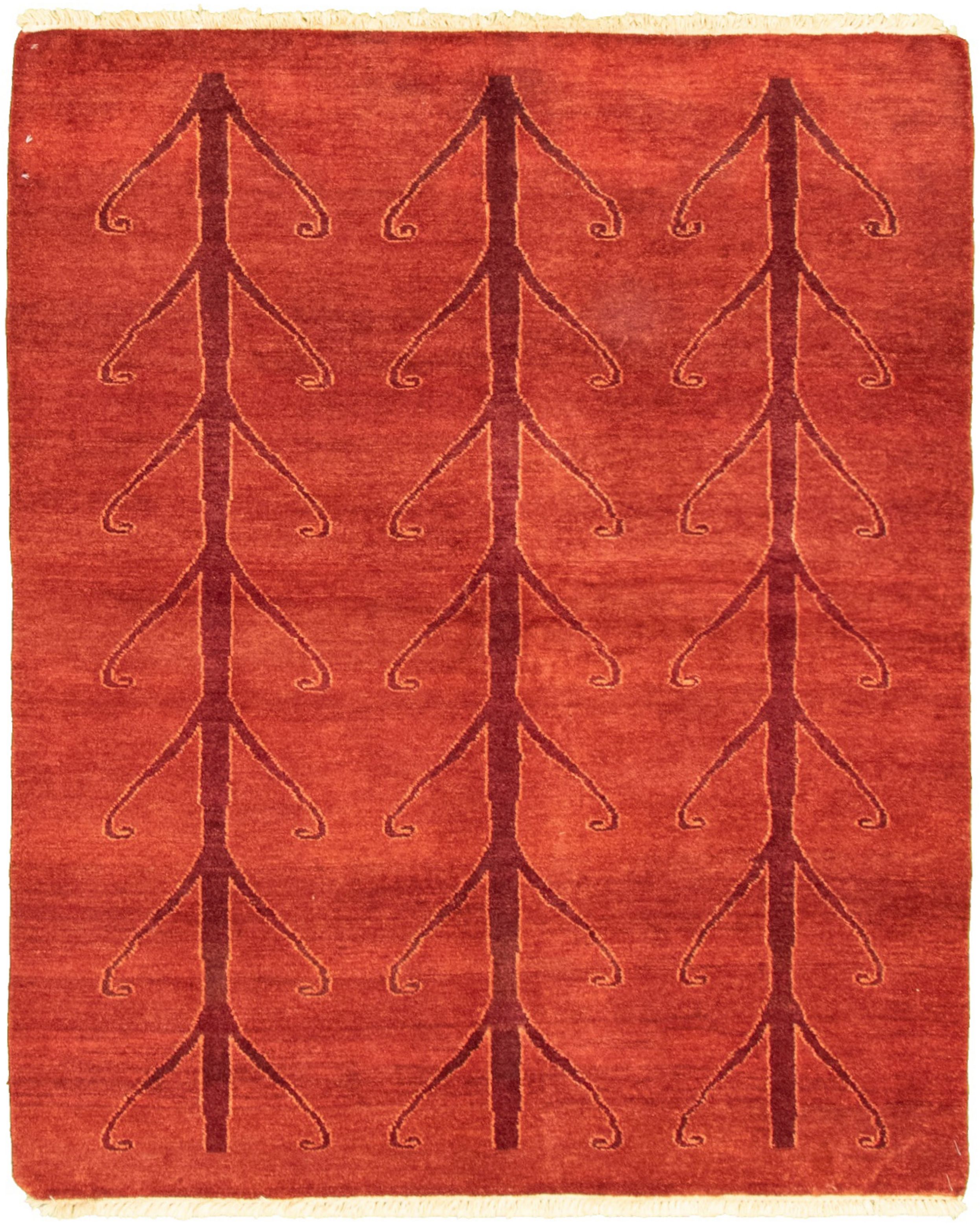 Hand-knotted Peshawar Ziegler Dark Copper Wool Rug 4'5" x 5'4" Size: 4'5" x 5'4"  