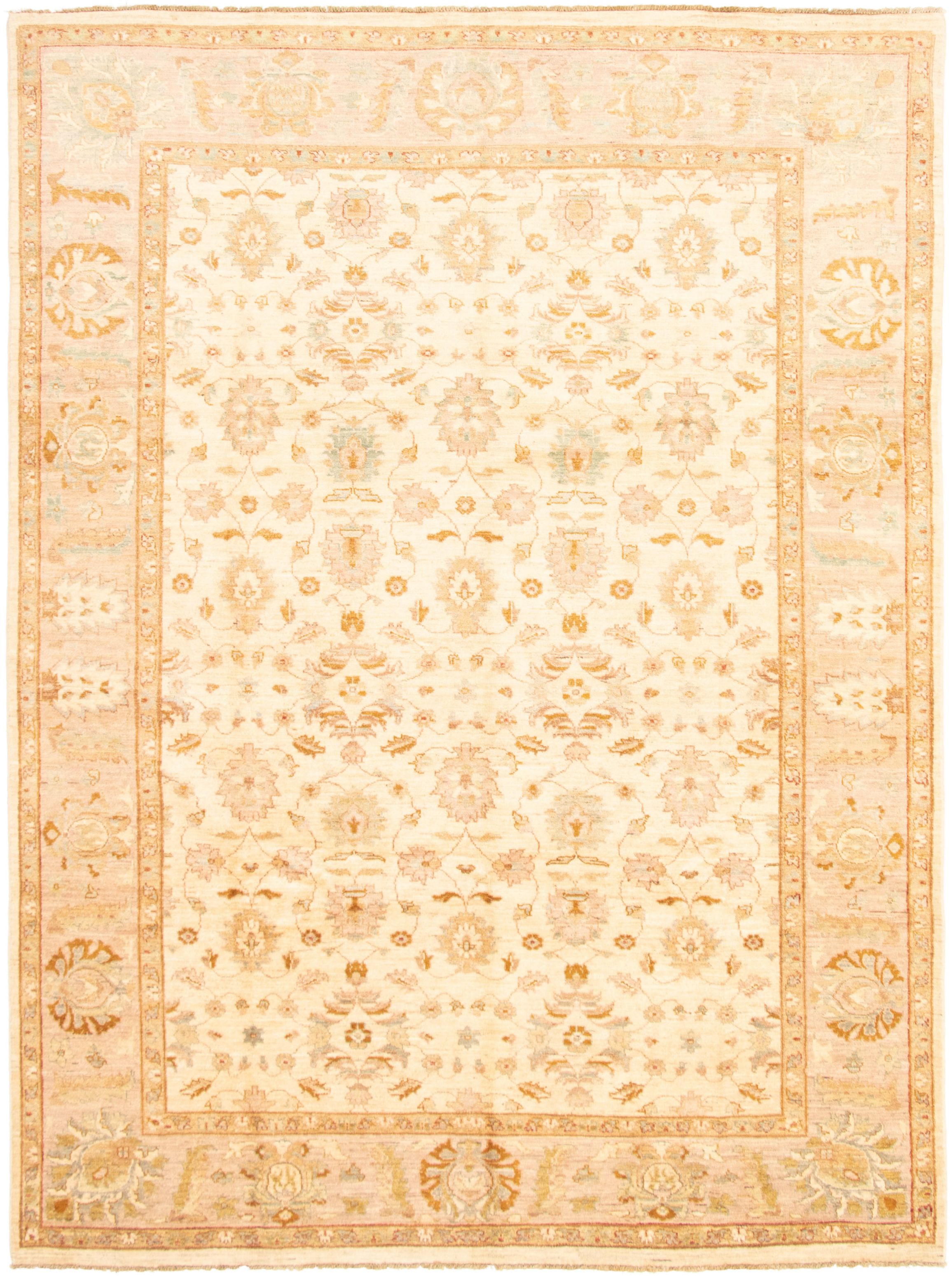 Hand-knotted Chobi Finest Ivory Wool Rug 8'8" x 11'7" Size: 8'8" x 11'7"  