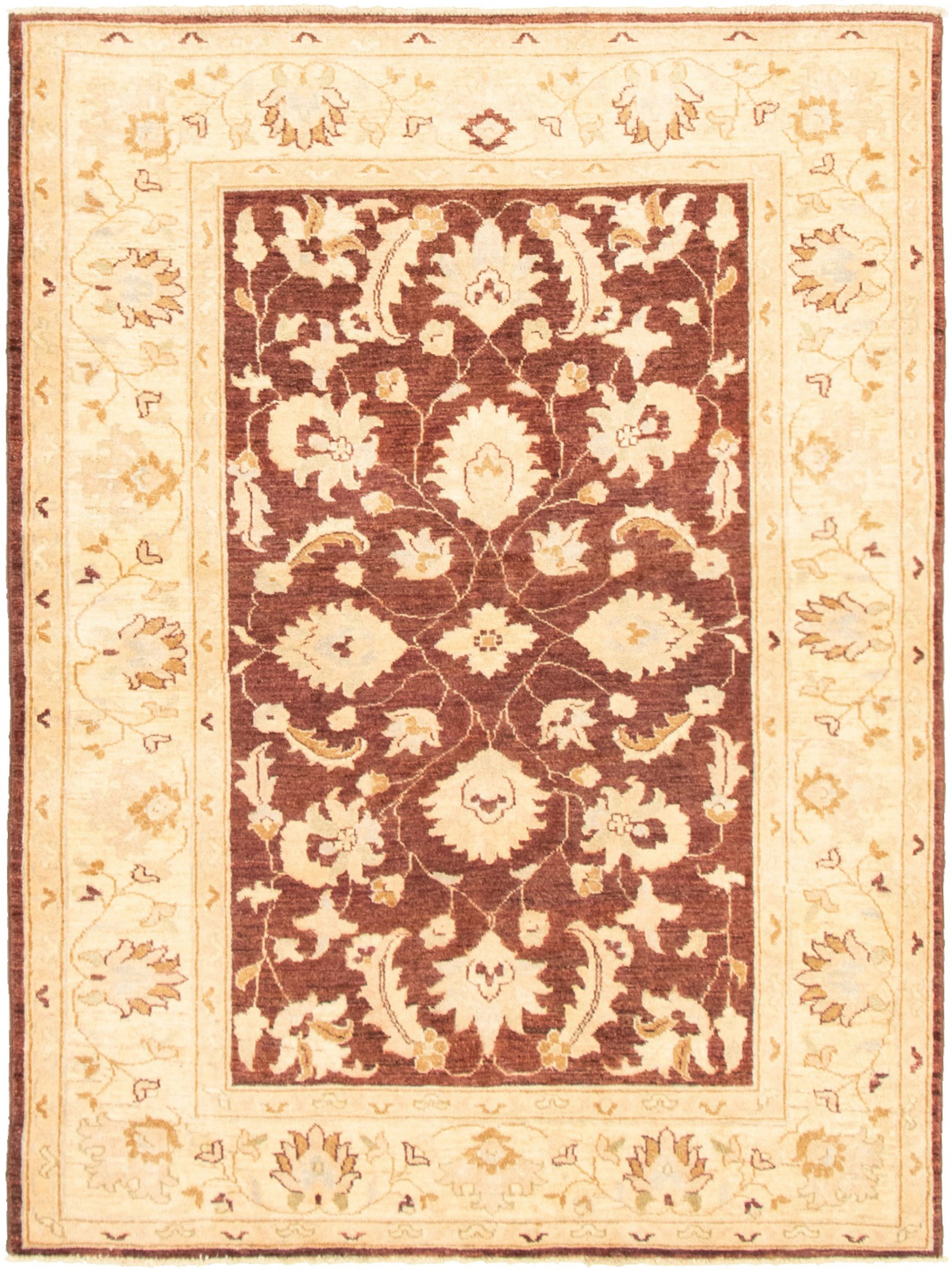 Hand-knotted Peshawar Oushak Dark Brown Wool Rug 5'0" x 6'8" Size: 5'0" x 6'8"  