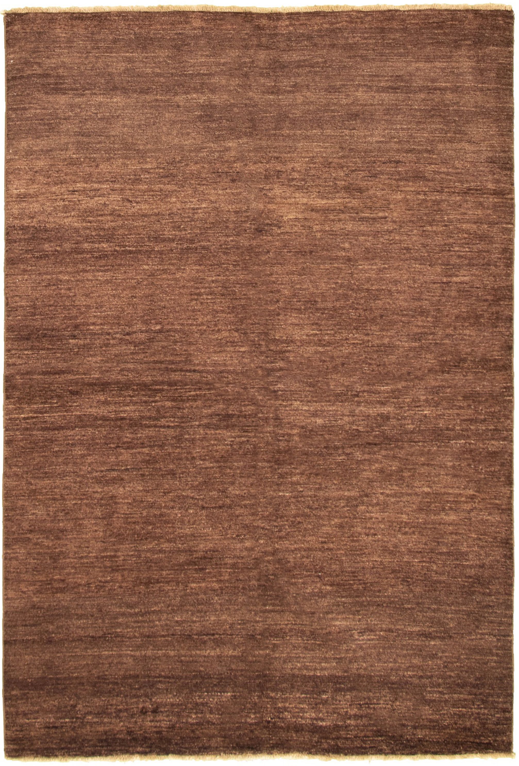 Hand-knotted Chobi Twisted Dark Brown Wool Rug 5'7" x 8'2" Size: 5'7" x 8'2"  