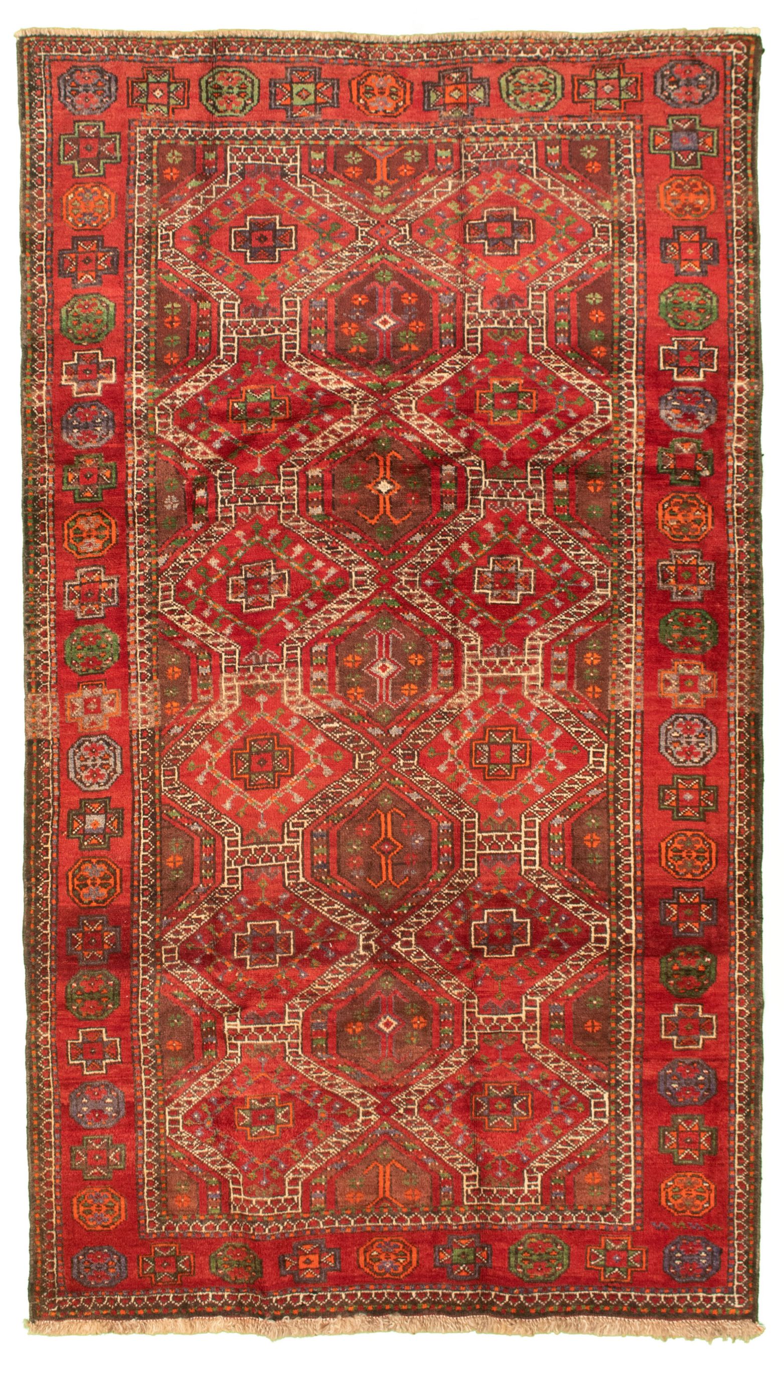 Hand-knotted Authentic Turkish Red Wool Rug 5'0" x 8'11" Size: 5'0" x 8'11"  