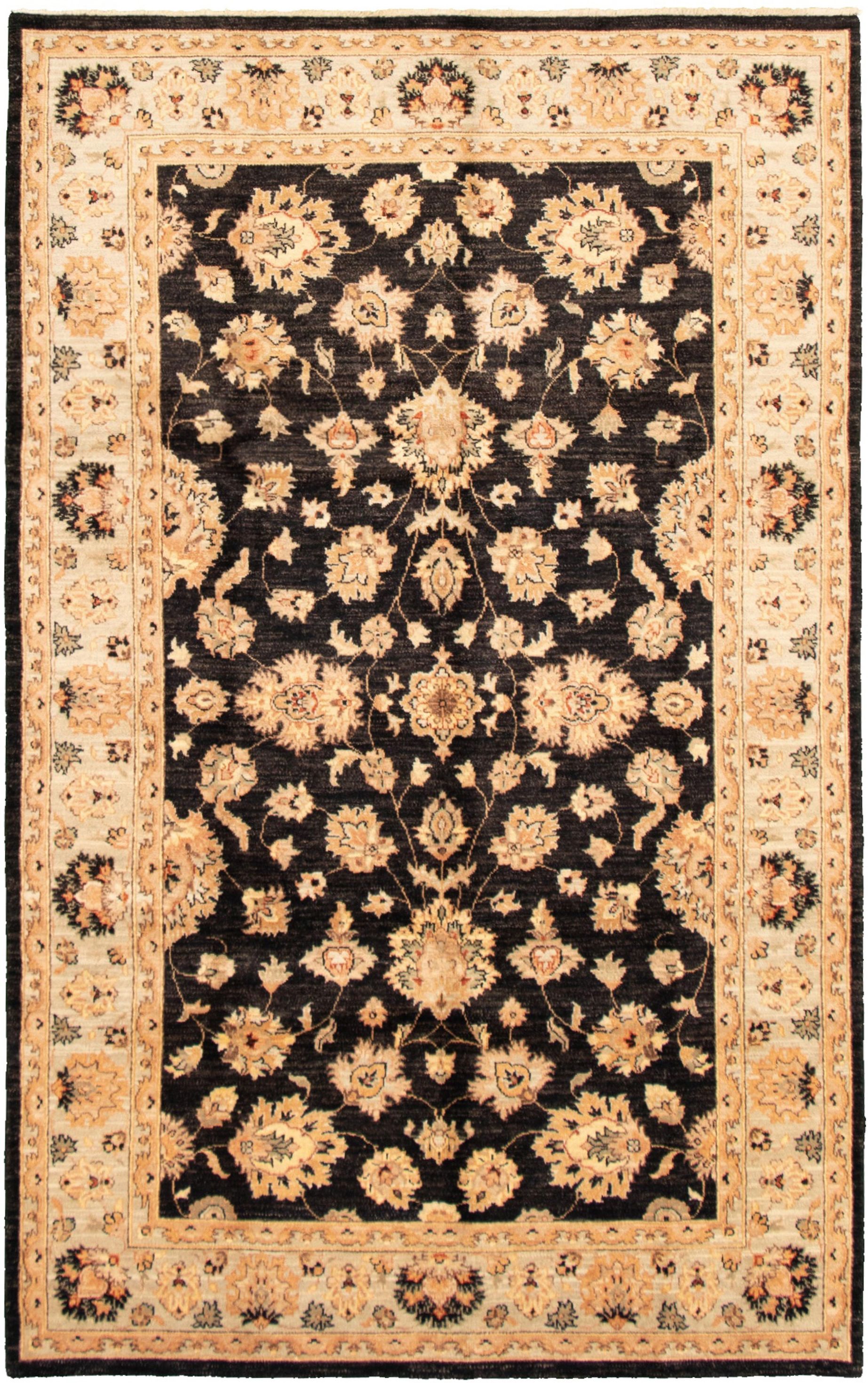 Hand-knotted Chobi Twisted Black Wool Rug 6'0" x 9'9" Size: 6'0" x 9'9"  
