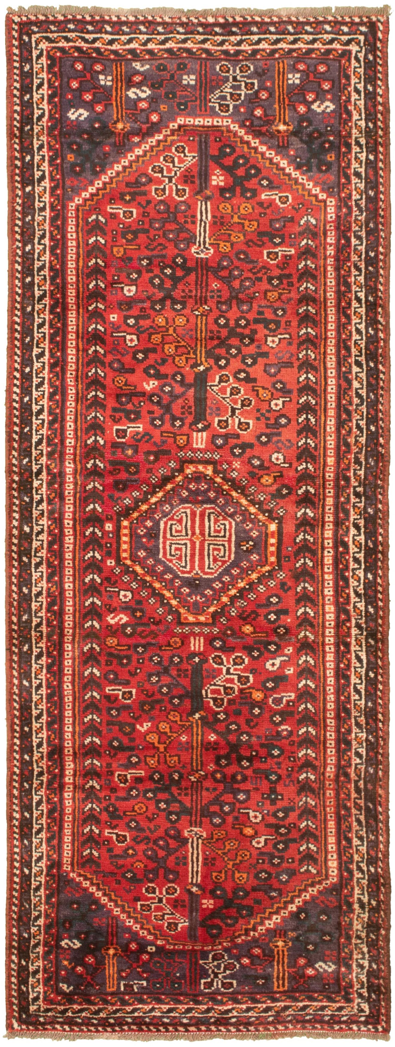 Hand-knotted Authentic Turkish Red Wool Rug 3'5" x 9'7" Size: 3'5" x 9'7"  
