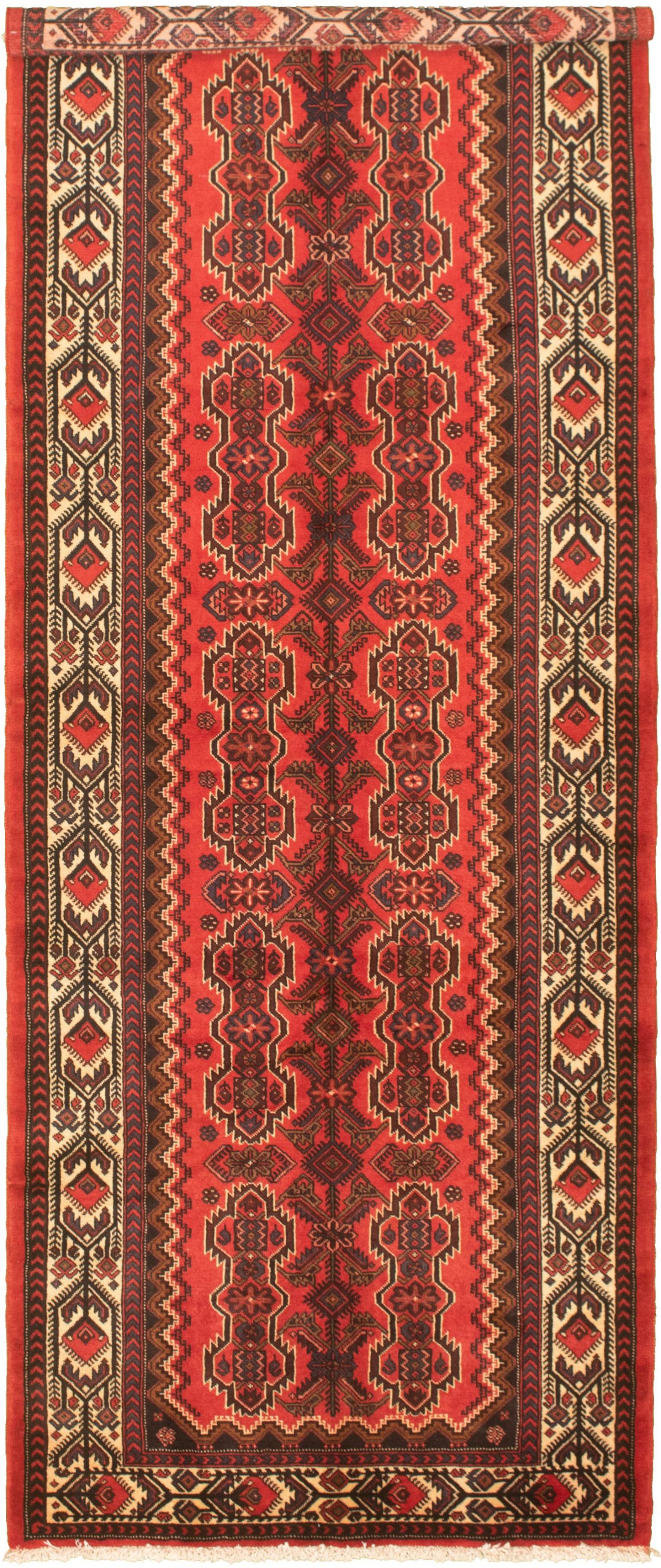Hand-knotted Authentic Turkish Red Wool Rug 3'9" x 10'0" Size: 3'9" x 10'0"  