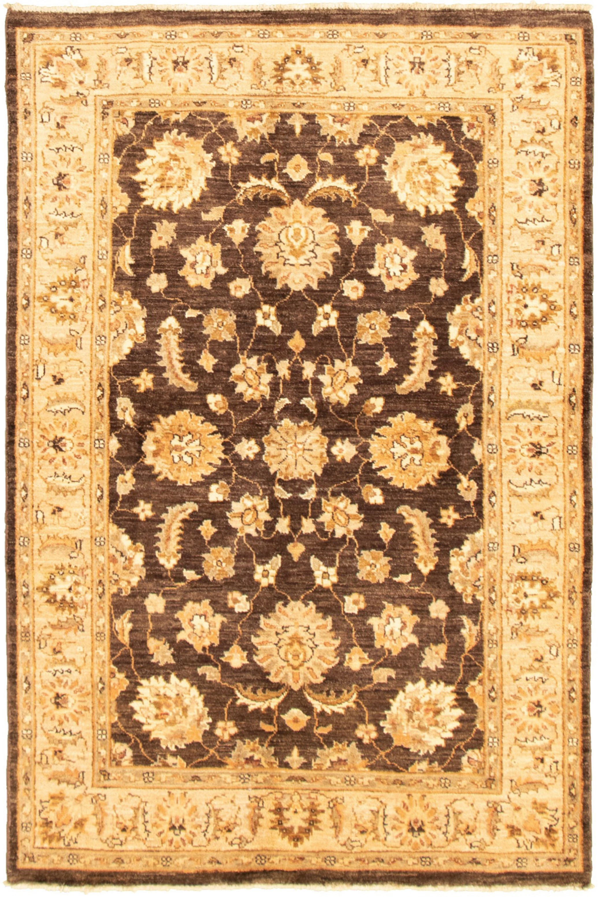 Hand-knotted Chobi Twisted Dark Brown Wool Rug 4'6" x 7'1" Size: 4'6" x 7'1"  