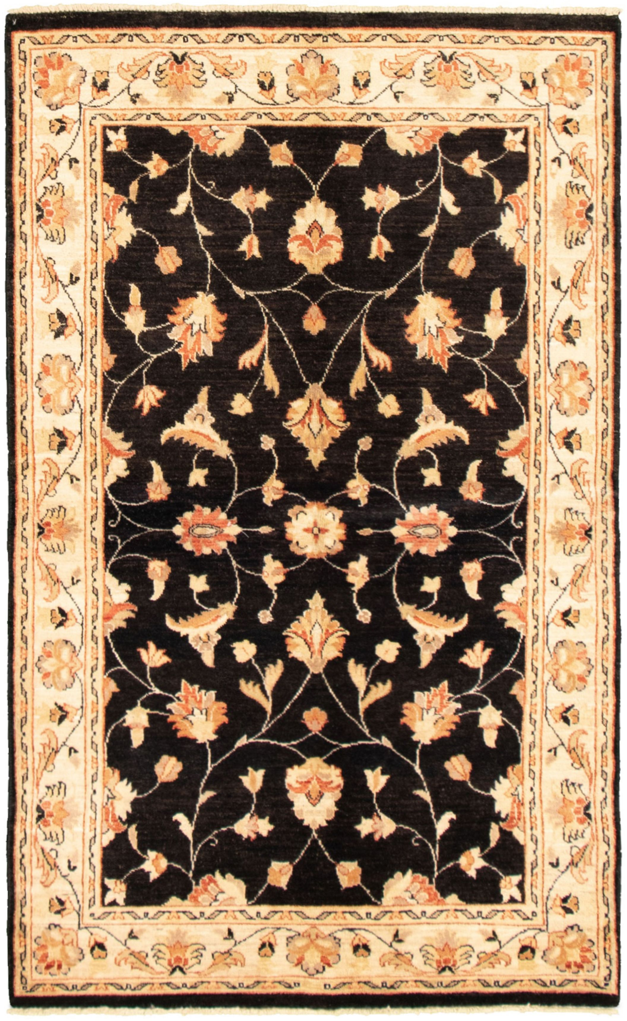 Hand-knotted Chobi Twisted Black Wool Rug 4'0" x 6'8" Size: 4'0" x 6'8"  