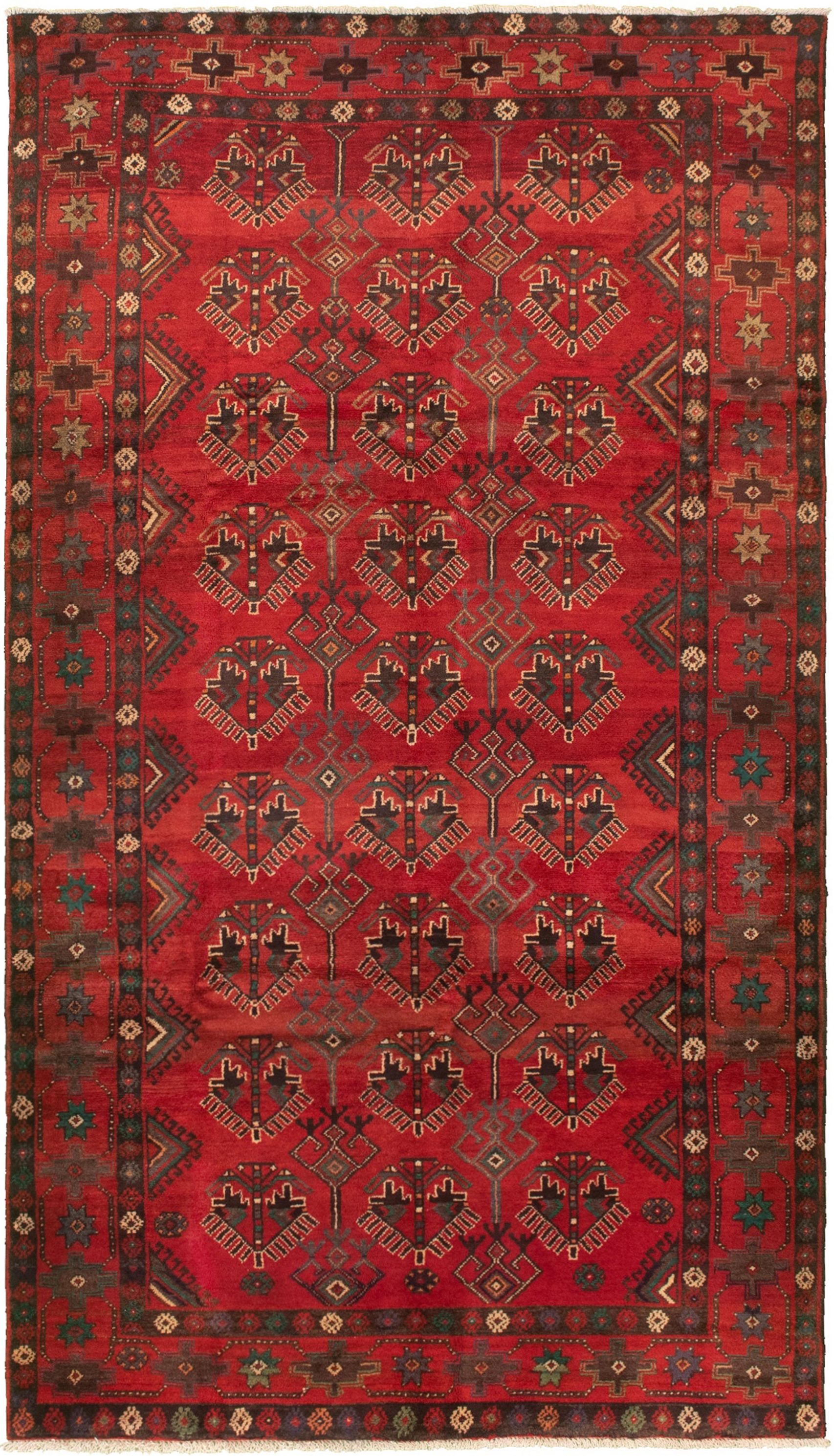 Hand-knotted Authentic Turkish Red Wool Rug 5'3" x 9'8" Size: 5'3" x 9'8"  