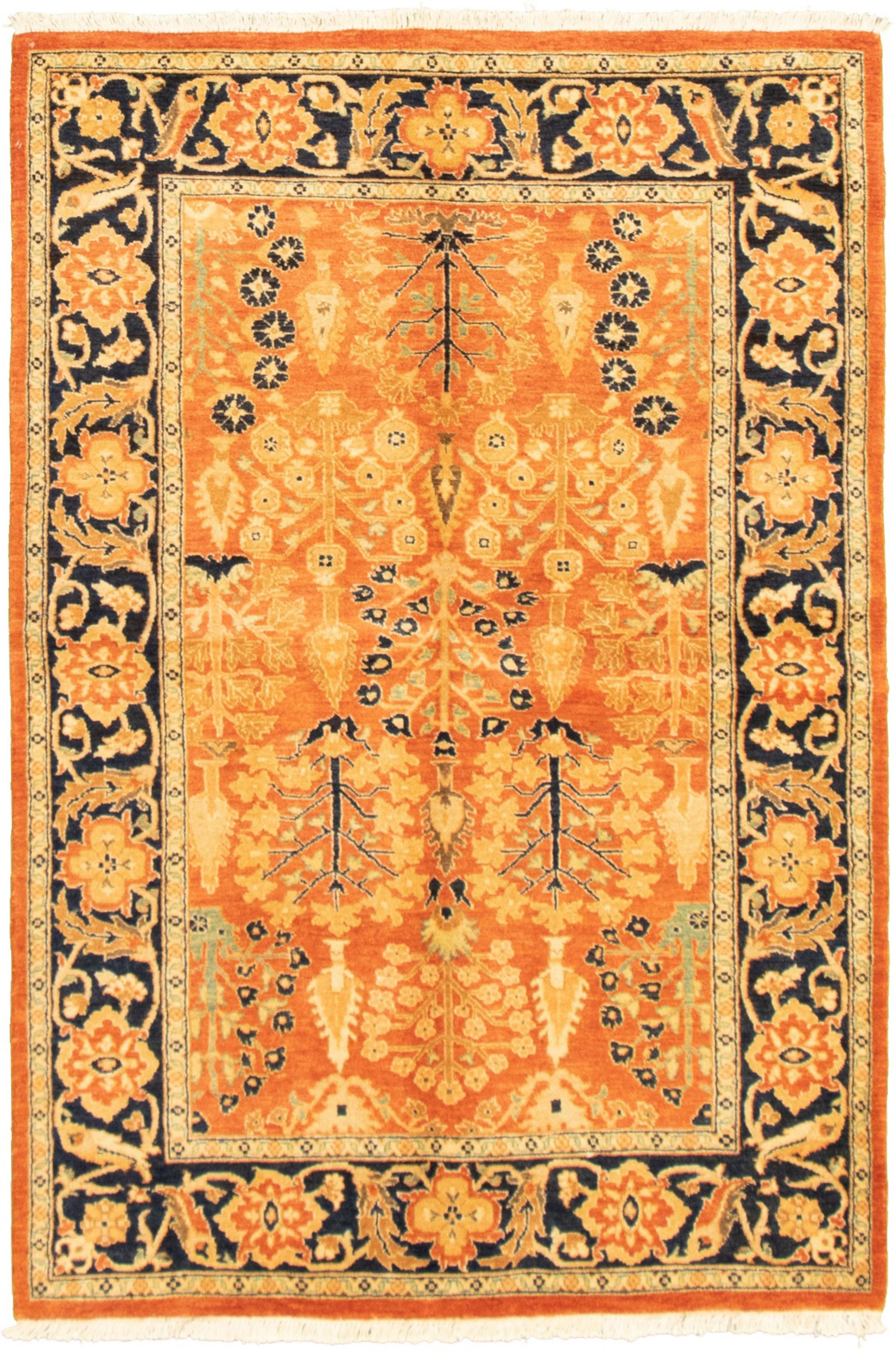 Hand-knotted Peshawar Oushak Copper Wool Rug 4'2" x 6'7" Size: 4'2" x 6'7"  