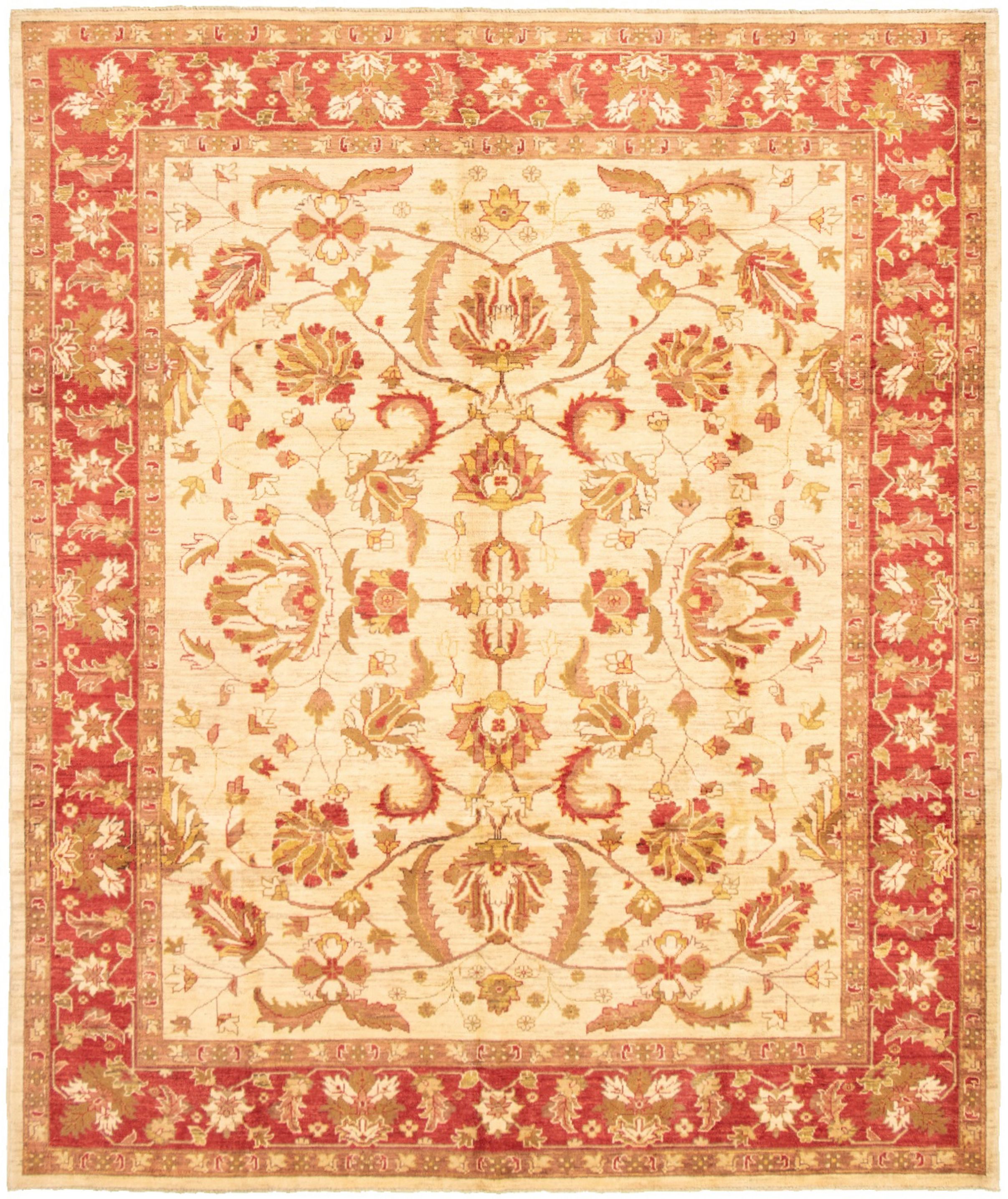 Hand-knotted Chobi Finest Ivory Wool Rug 8'3" x 9'10"  Size: 8'3" x 9'10"  