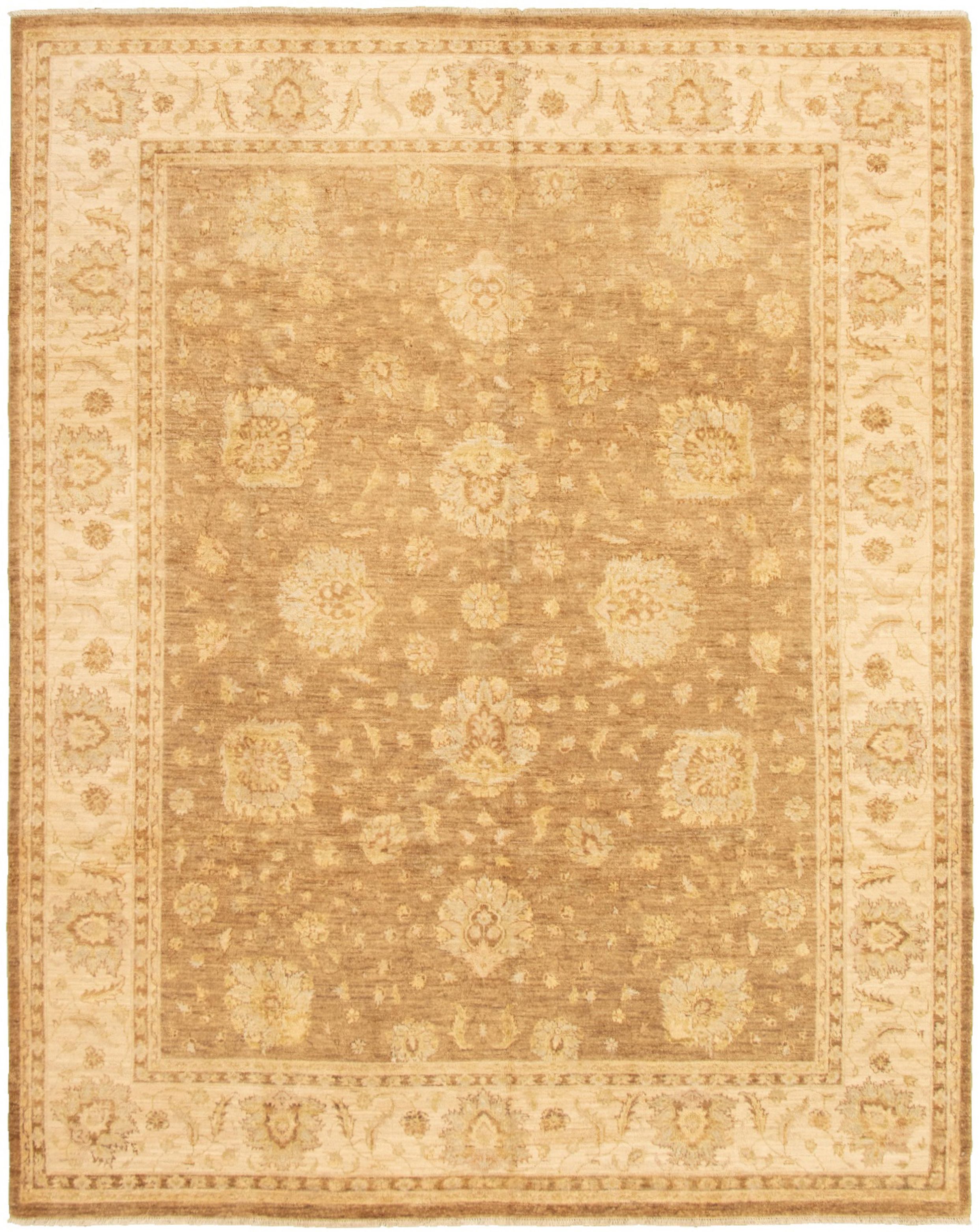 Hand-knotted Chobi Finest Brown, Khaki Wool Rug 8'0" x 10'1" Size: 8'0" x 10'1"  