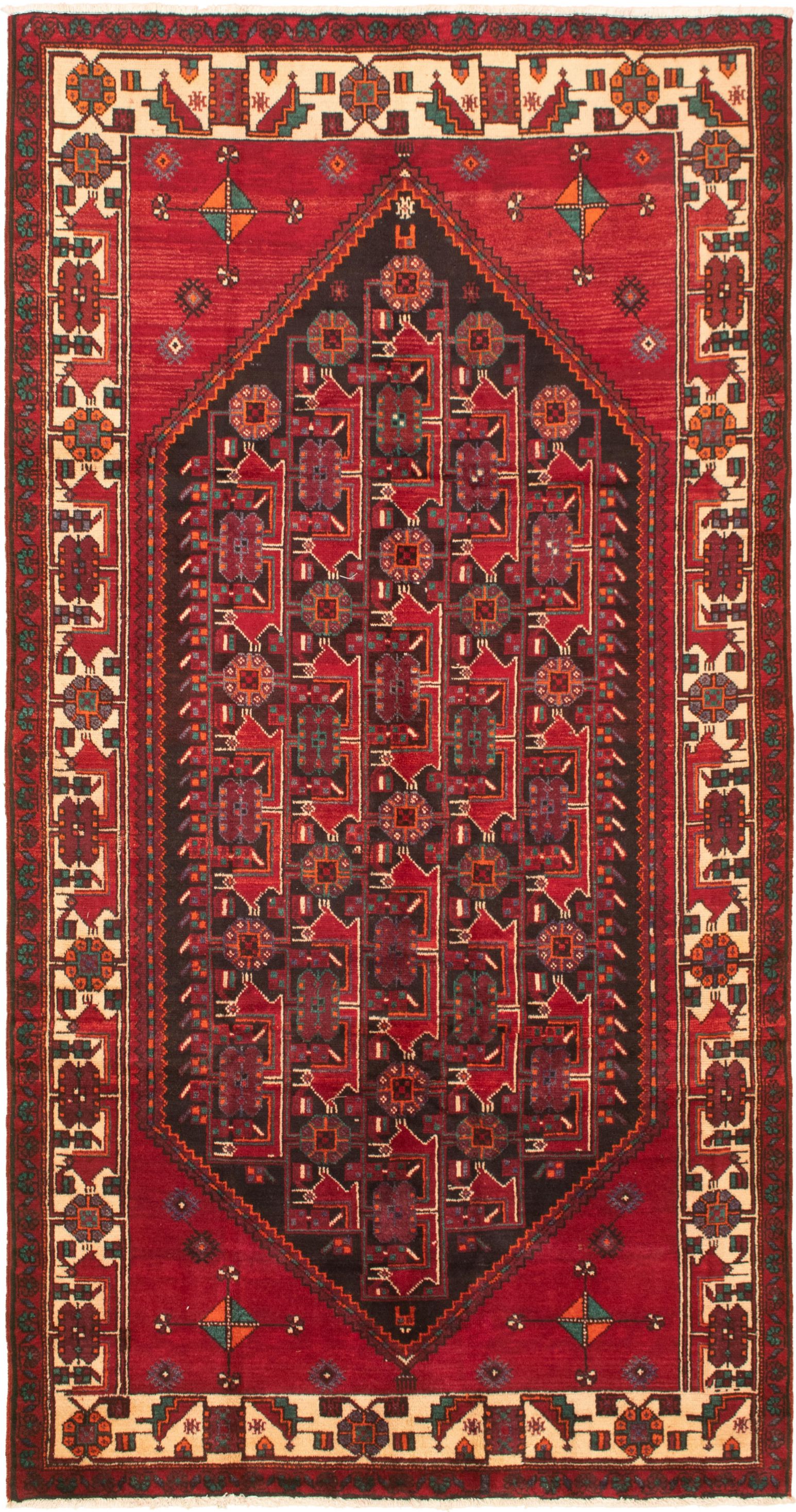 Hand-knotted Authentic Turkish Burgundy Wool Rug 5'3" x 10'0" Size: 5'3" x 10'0"  