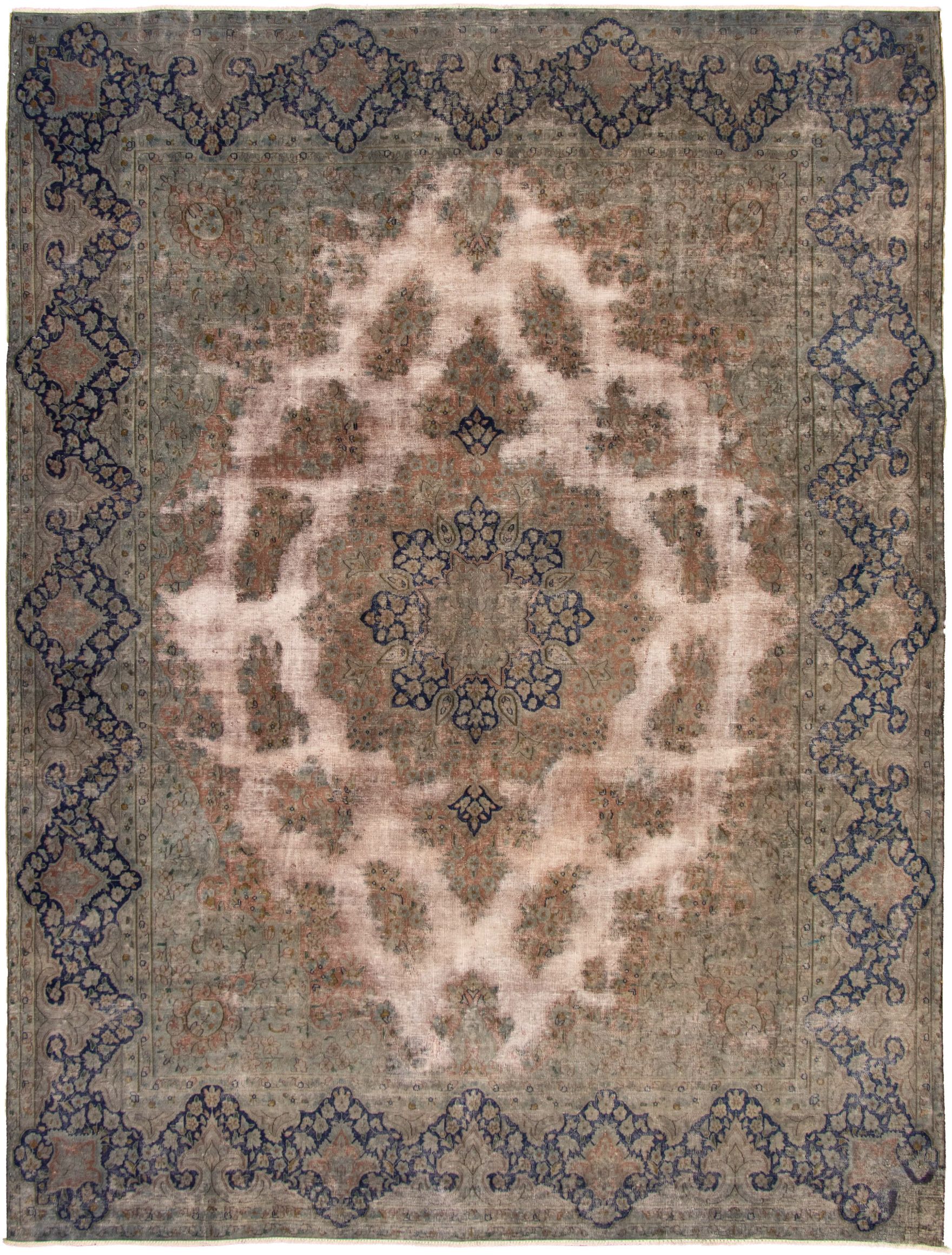 Hand-knotted Color Transition Grey Wool Rug 9'9" x 13'0" Size: 9'9" x 13'0"  