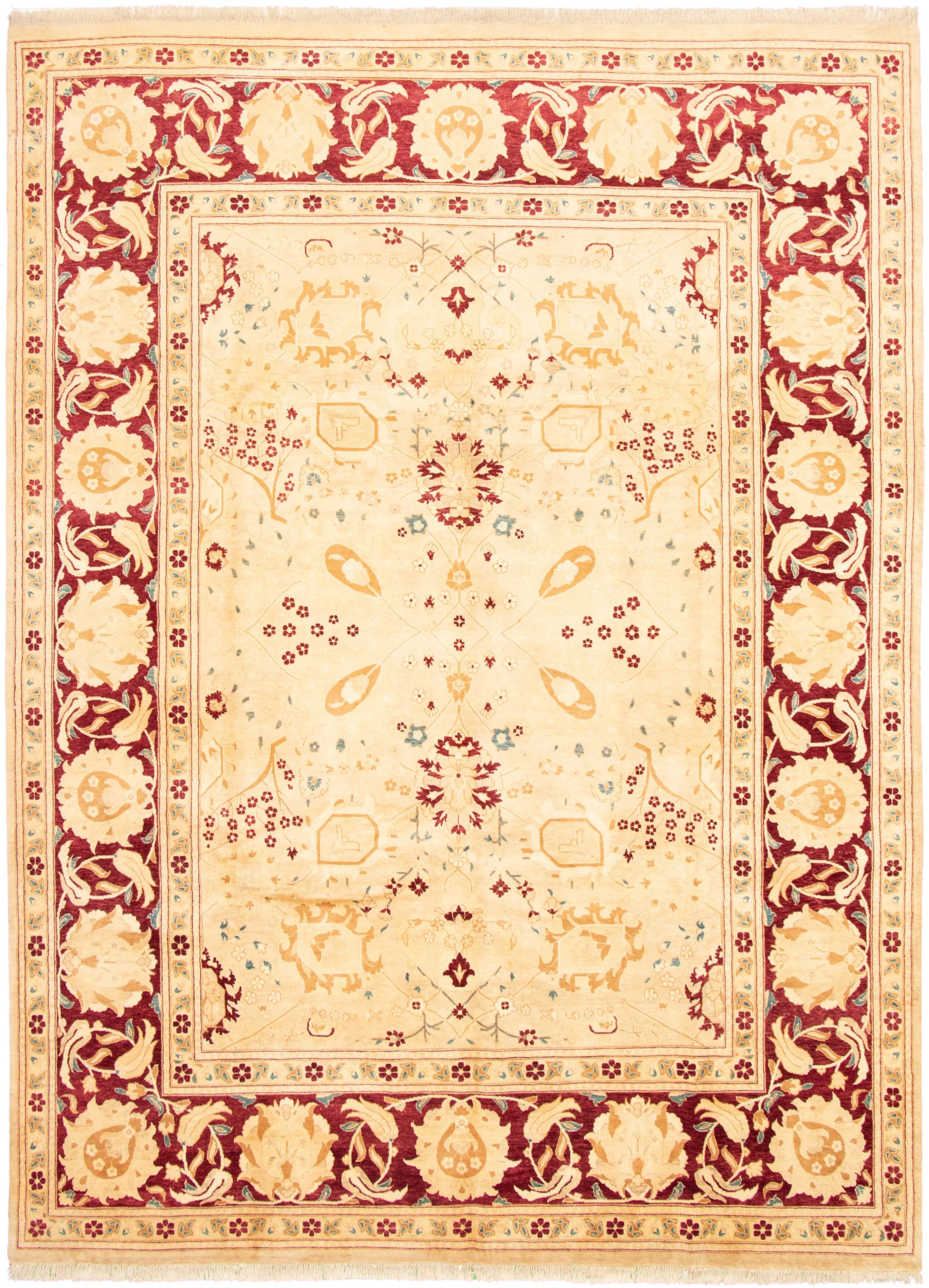 Hand-knotted Pako Persian 18/20 Ivory Wool Rug 9'1" x 12'5" Size: 9'1" x 12'5"  