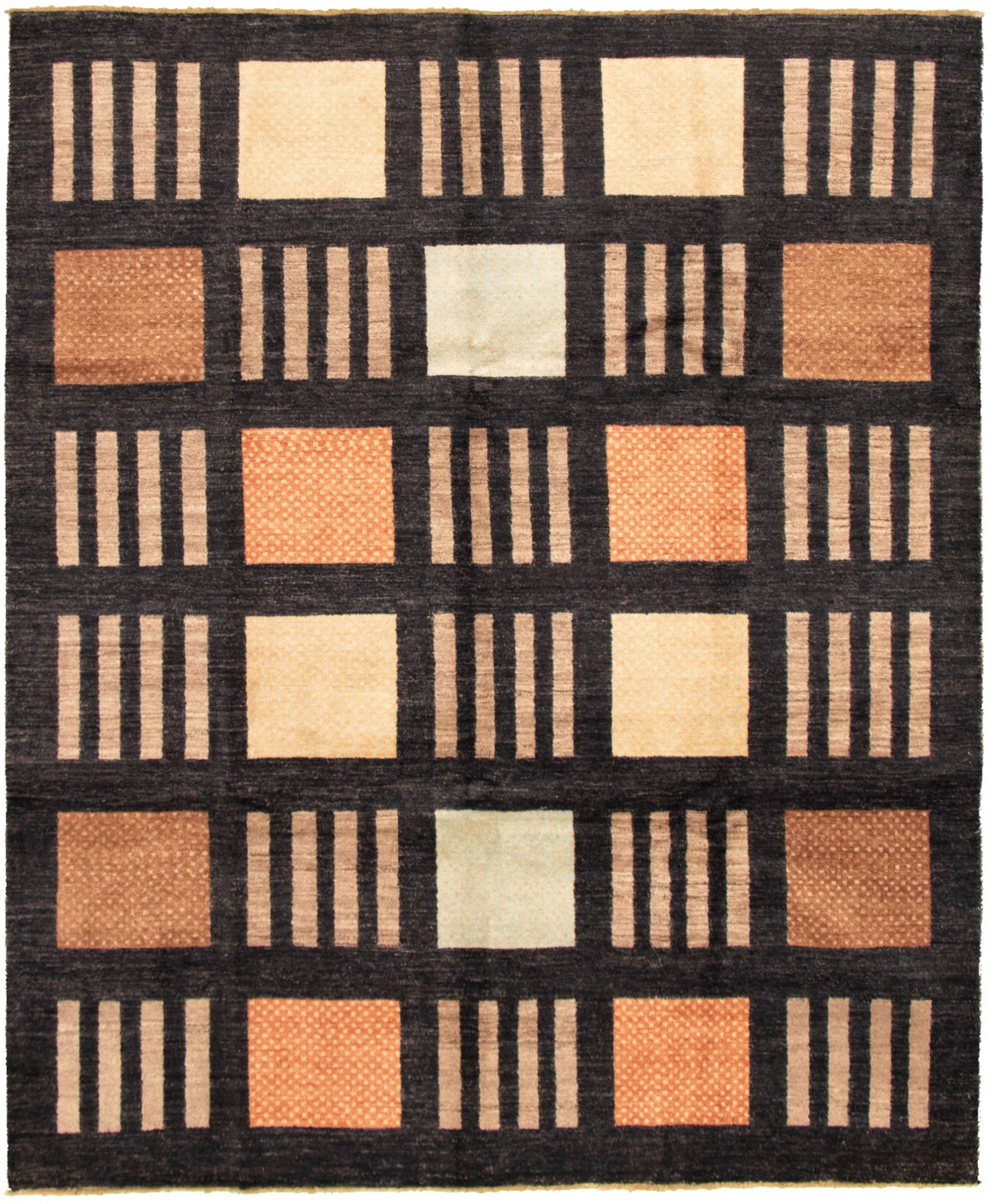 Hand-knotted Peshawar Ziegler Black Wool Rug 8'2" x 9'10" Size: 8'2" x 9'10"  