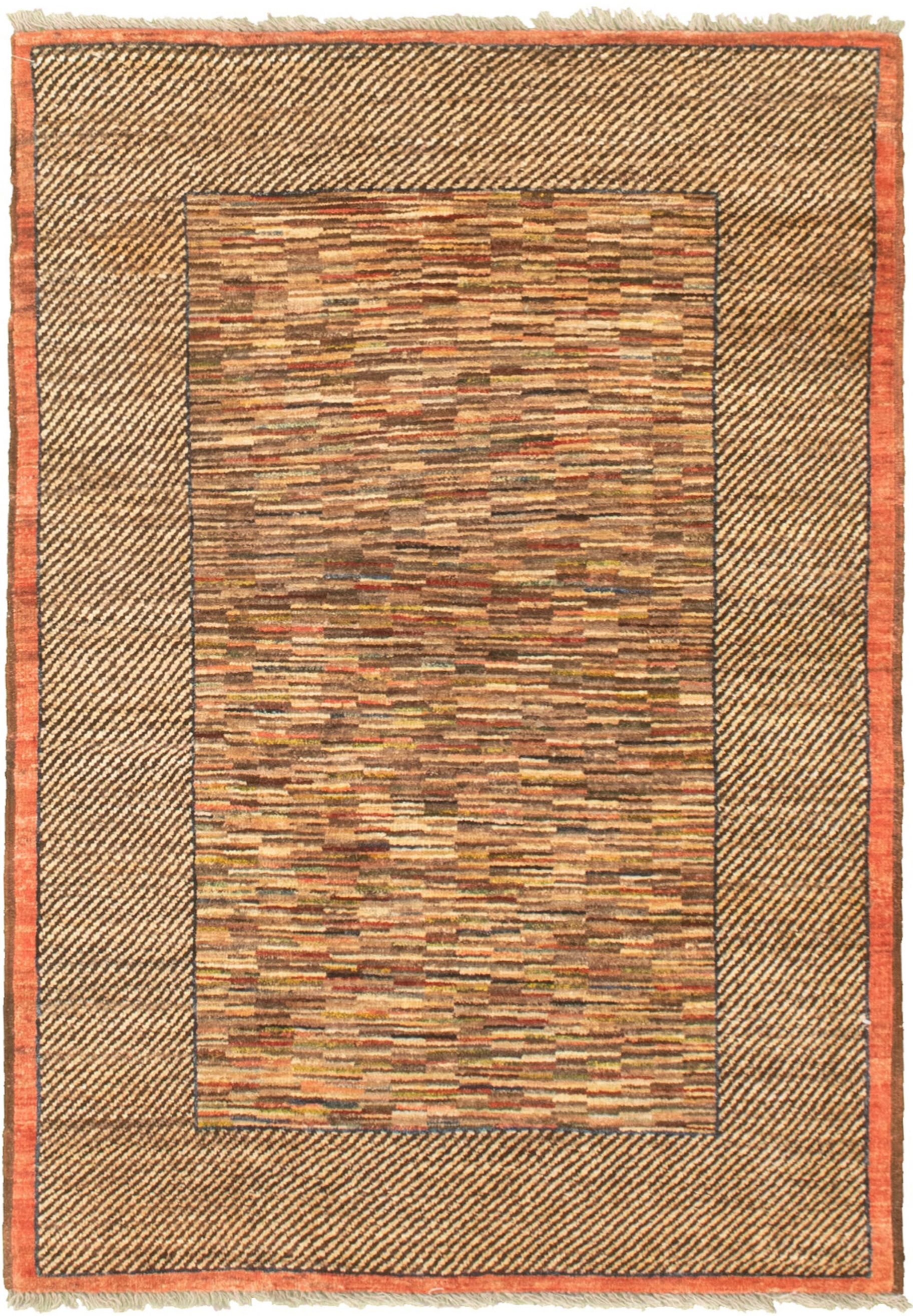 Hand-knotted Peshawar Ziegler Brown Wool Rug 3'3" x 4'10" Size: 3'3" x 4'10"  