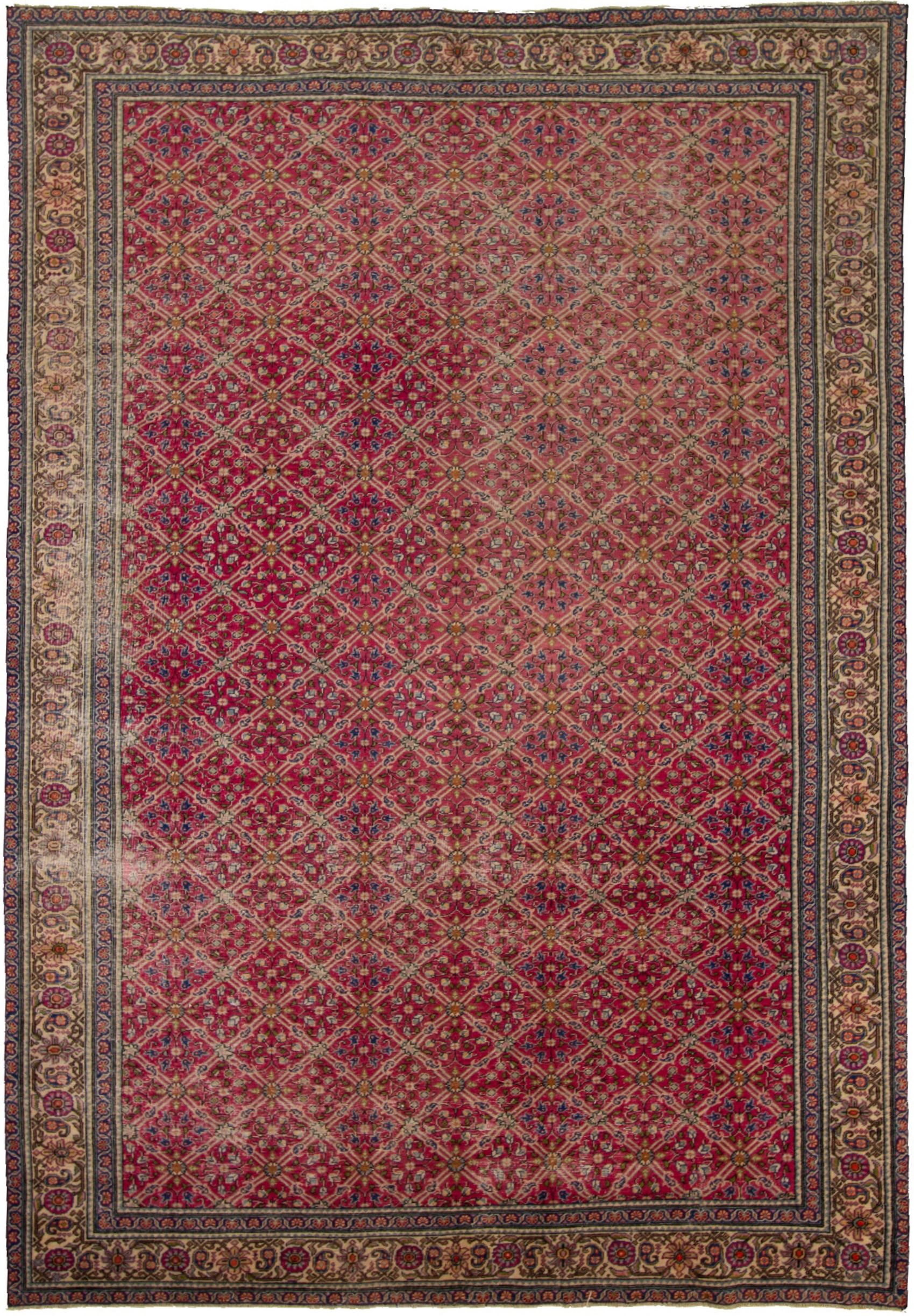 Hand-knotted Keisari Vintage Ivory, Red  Rug 7'4" x 10'9" Size: 7'4" x 10'9"  