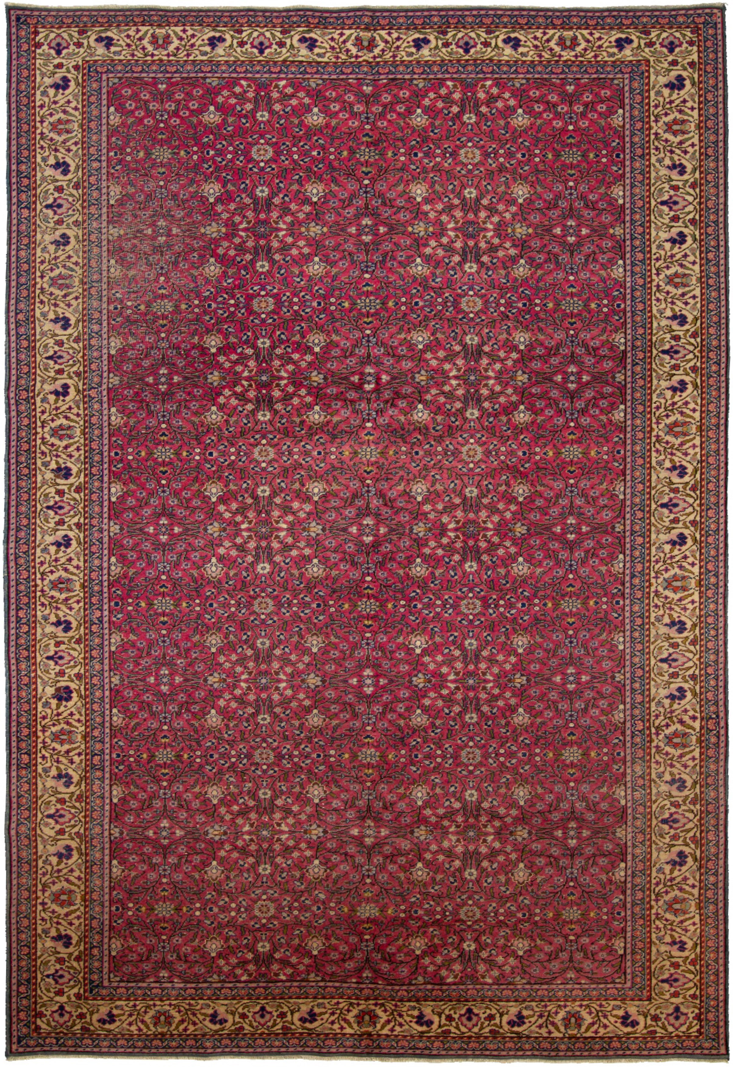 Hand-knotted Keisari Vintage Ivory, Red  Rug 6'4" x 9'7" Size: 6'4" x 9'7"  