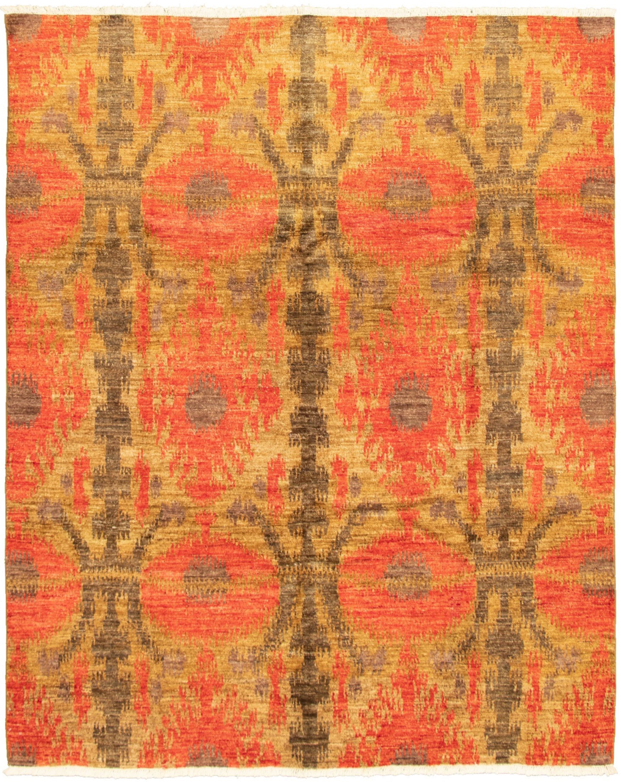 Hand-knotted Tangier Dark Copper Wool Rug 7'10" x 9'10" Size: 7'10" x 9'10"  