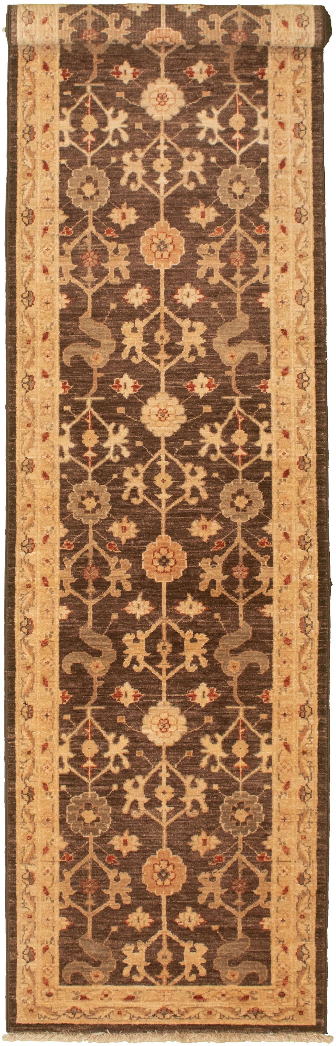 Hand-knotted Chobi Finest Dark Brown Wool Rug 2'6" x 11'8" Size: 2'6" x 11'8"  