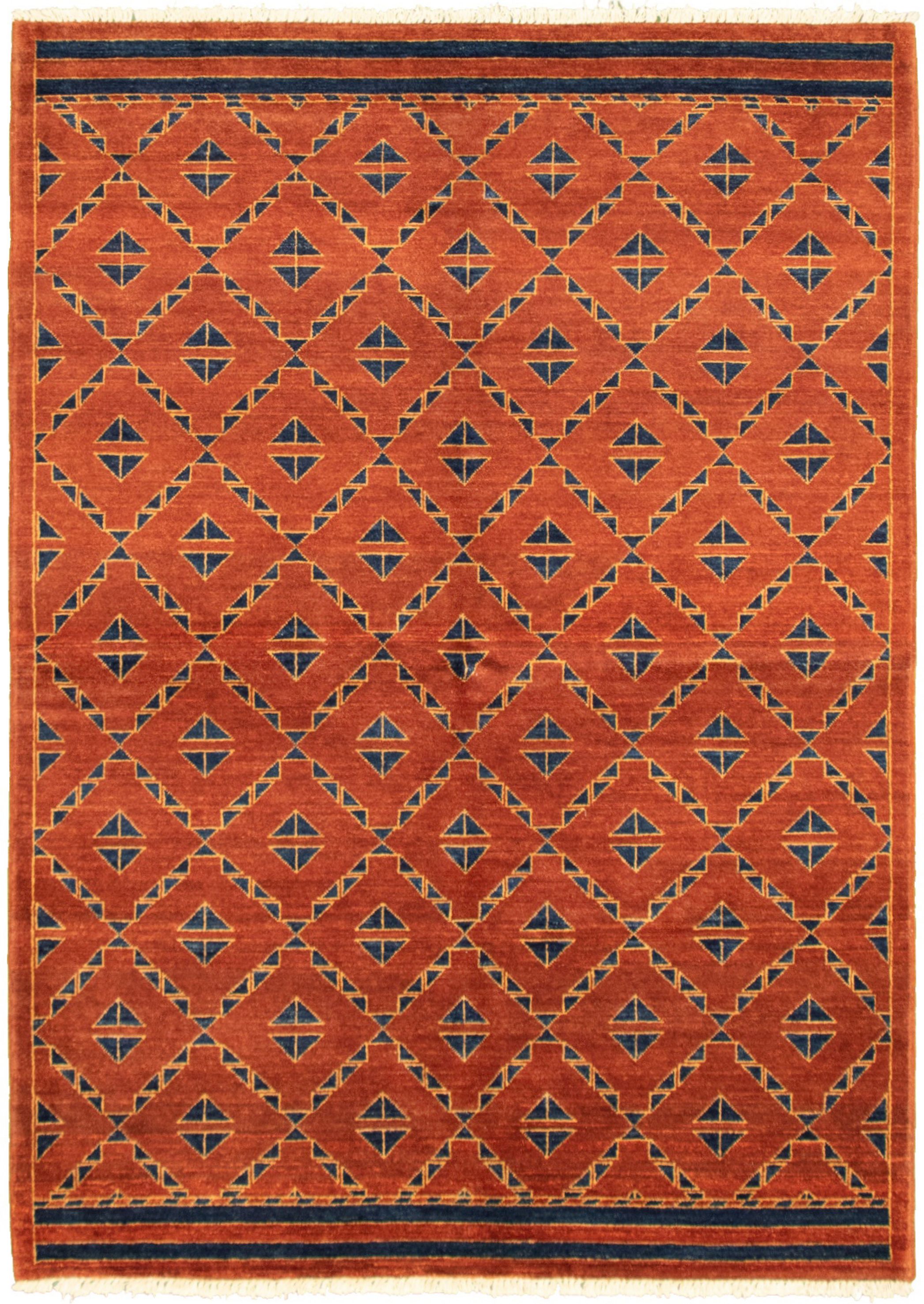 Hand-knotted Peshawar Ziegler Dark Copper Wool Rug 5'6" x 7'9" Size: 5'6" x 7'9"  