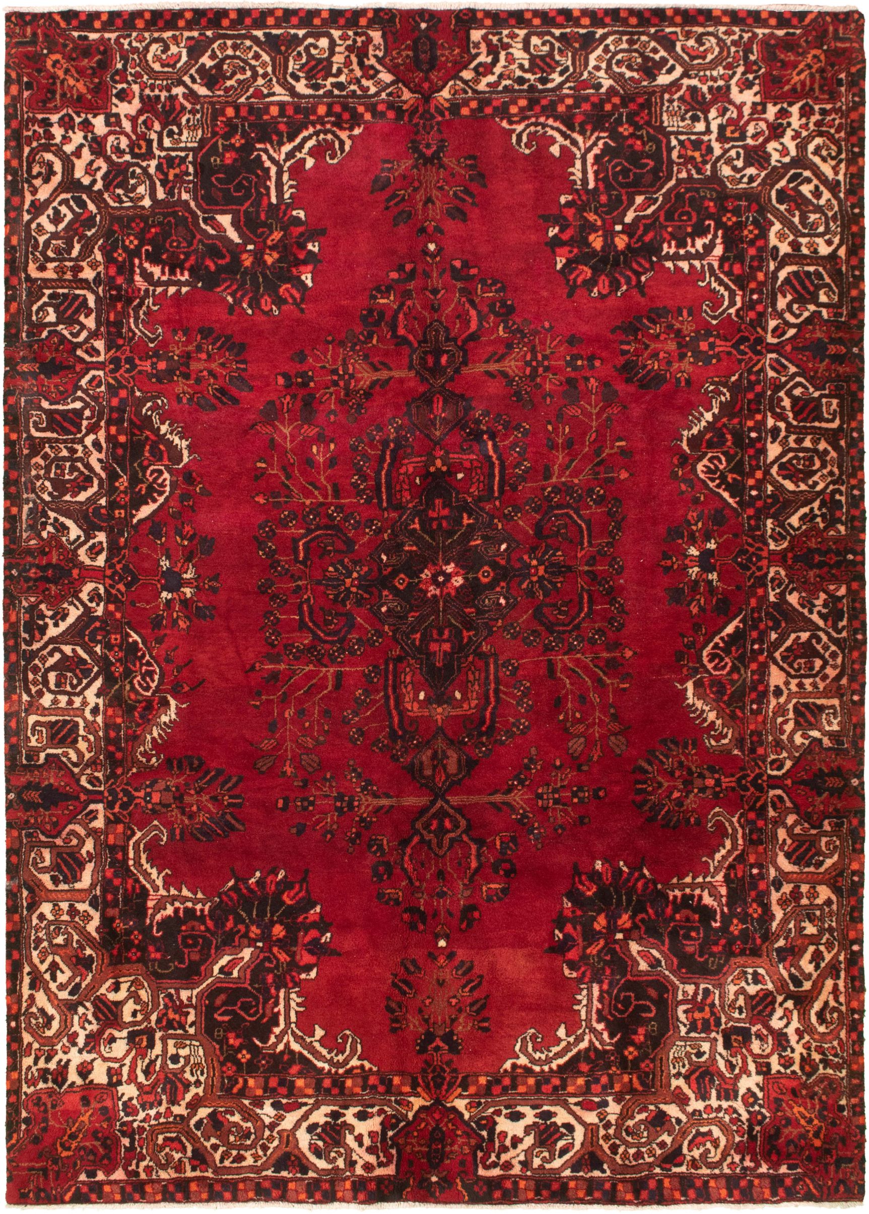 Hand-knotted Authentic Turkish Dark Red Wool Rug 6'11" x 9'11" Size: 6'11" x 9'11"  