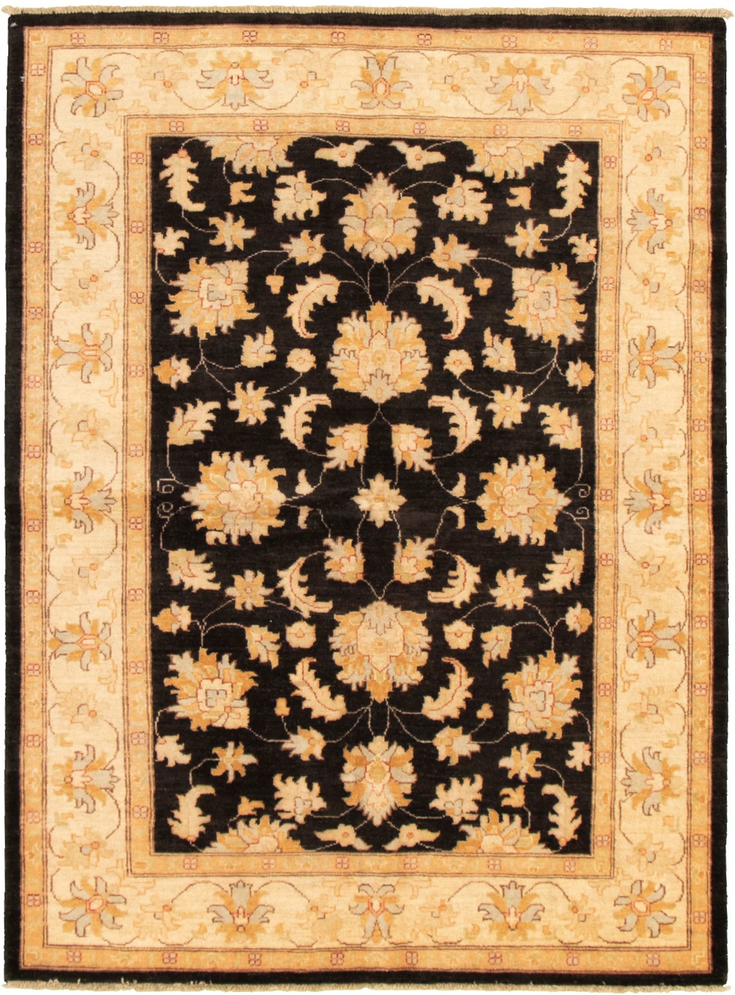 Hand-knotted Chobi Finest Black Wool Rug 5'0" x 6'9" Size: 5'0" x 6'9"  