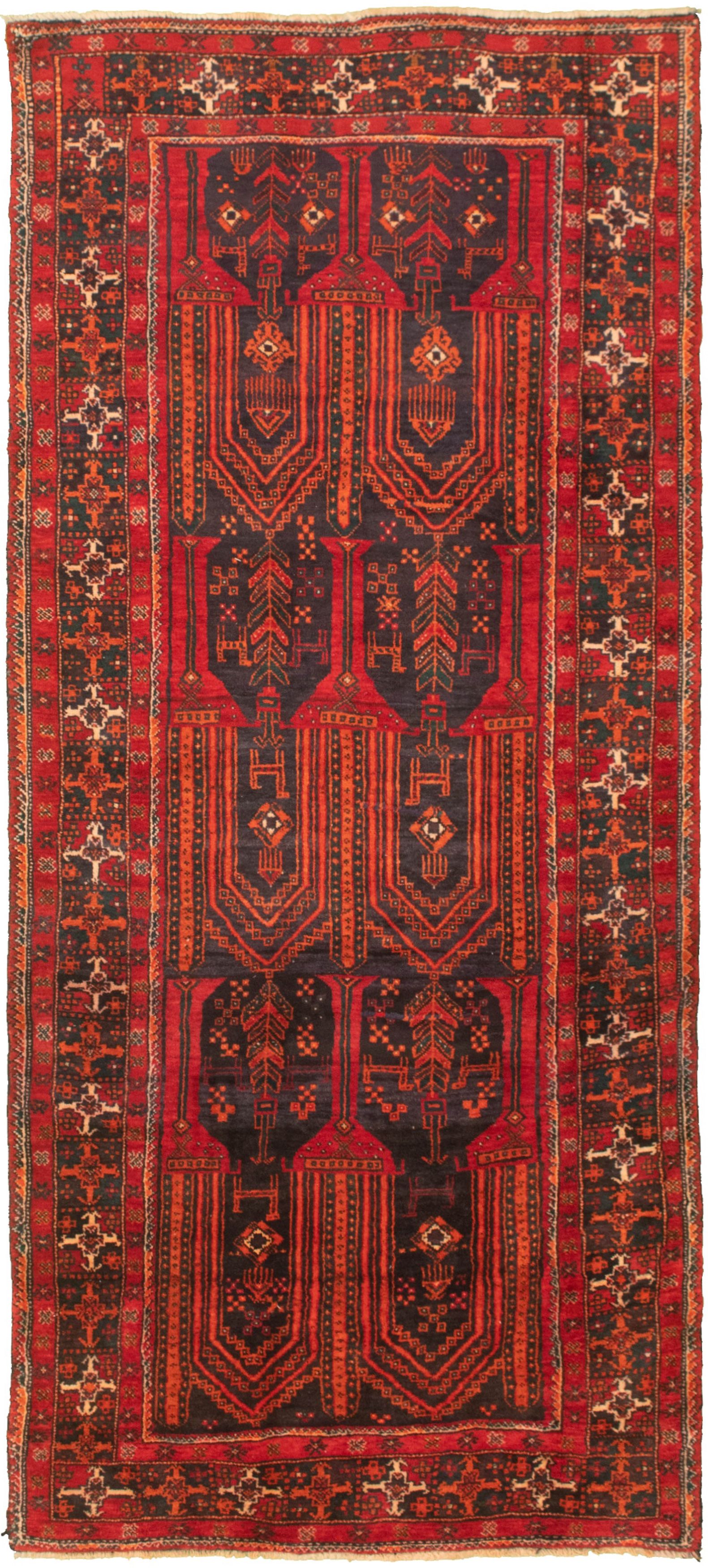 Hand-knotted Authentic Turkish Red Wool Rug 3'11" x 9'4" Size: 3'11" x 9'4"  