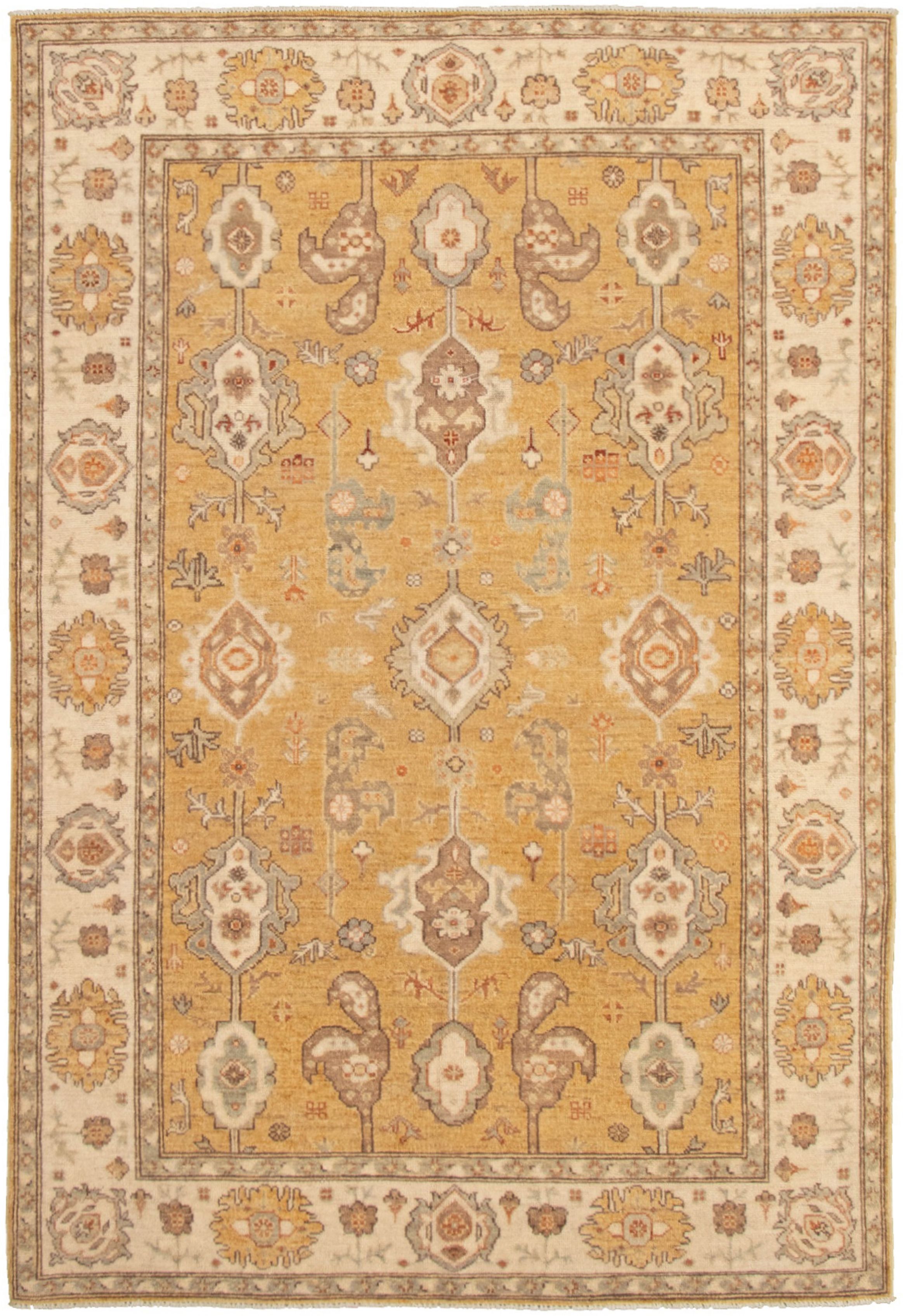 Hand-knotted Chobi Finest Light Brown Wool Rug 6'0" x 8'8" Size: 6'0" x 8'8"  