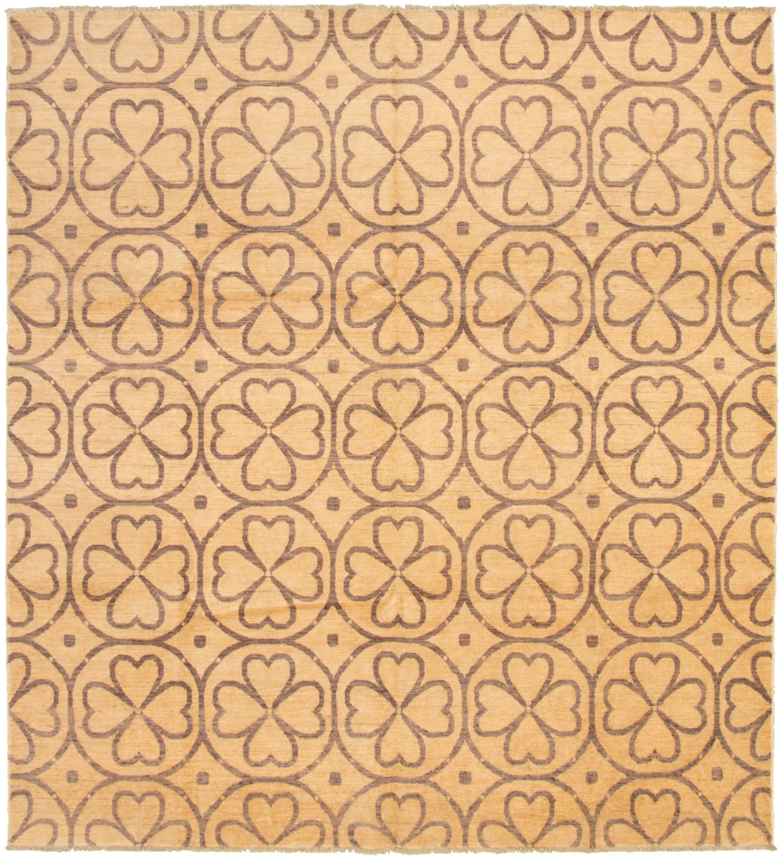 Hand-knotted Peshawar Ziegler Ivory Wool Rug 8'1" x 8'8" Size: 8'1" x 8'8"  