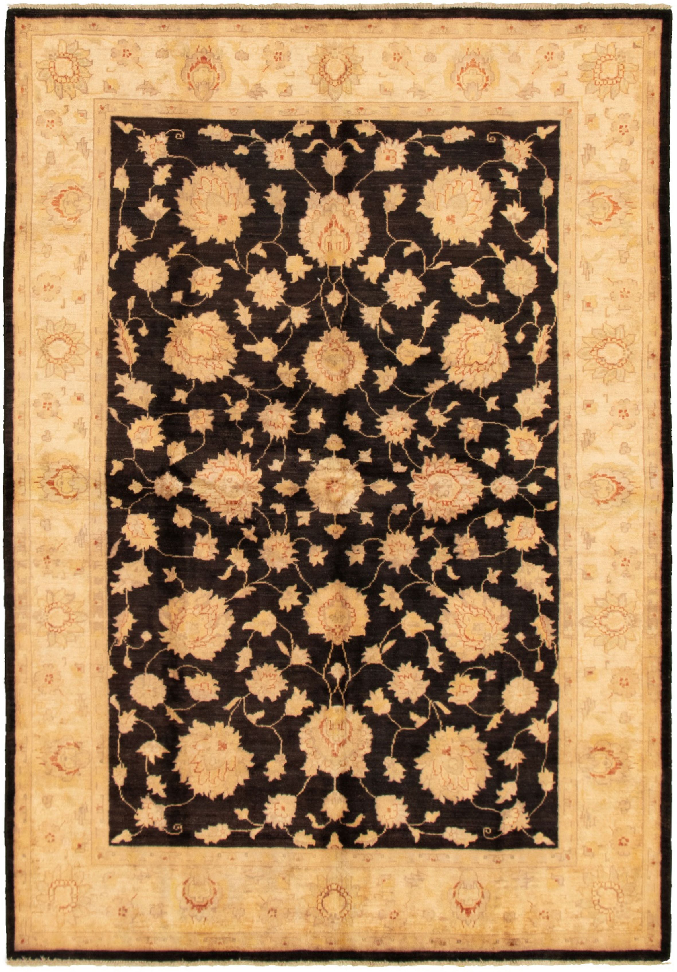 Hand-knotted Chobi Finest Black Wool Rug 5'5" x 8'0" Size: 5'5" x 8'0"  