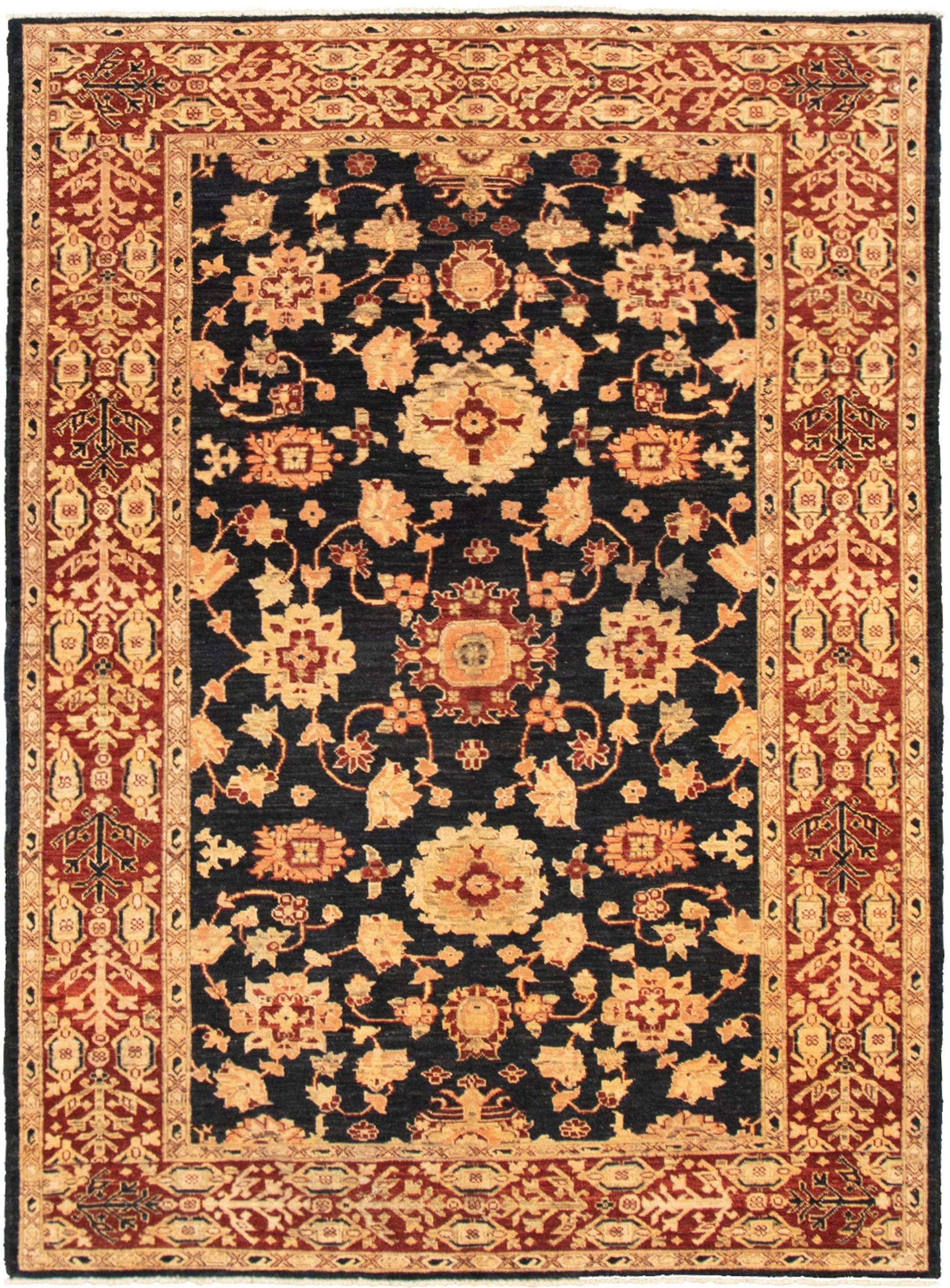 Hand-knotted Chobi Finest Black Wool Rug 6'0" x 9'7" Size: 6'0" x 9'7"  