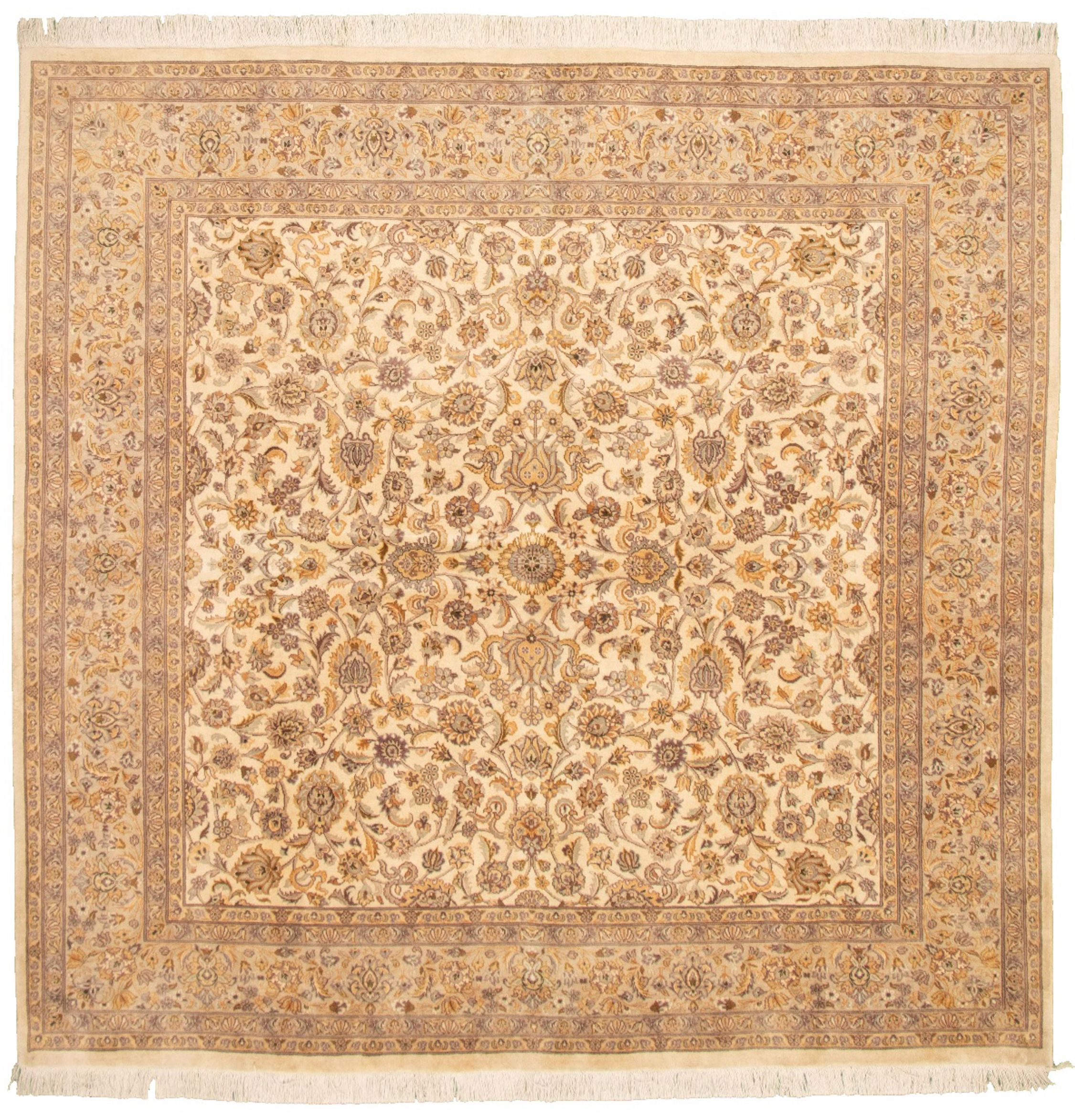 Hand-knotted Pako Persian 18/20 Cream Wool Rug 7'10" x 8'0" Size: 7'10" x 8'0"  
