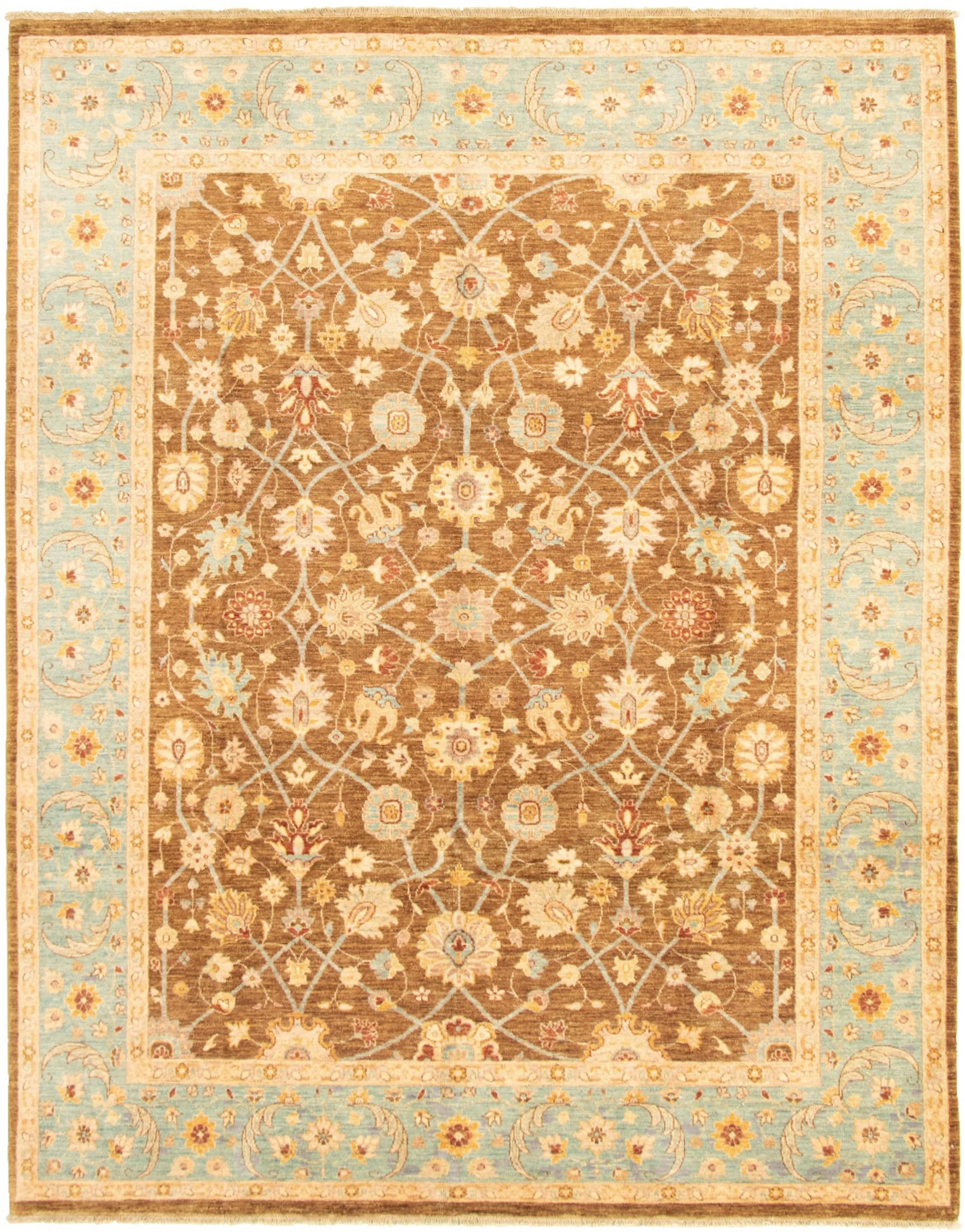 Hand-knotted Peshawar Oushak Brown Wool Rug 8'0" x 10'2" Size: 8'0" x 10'2"  