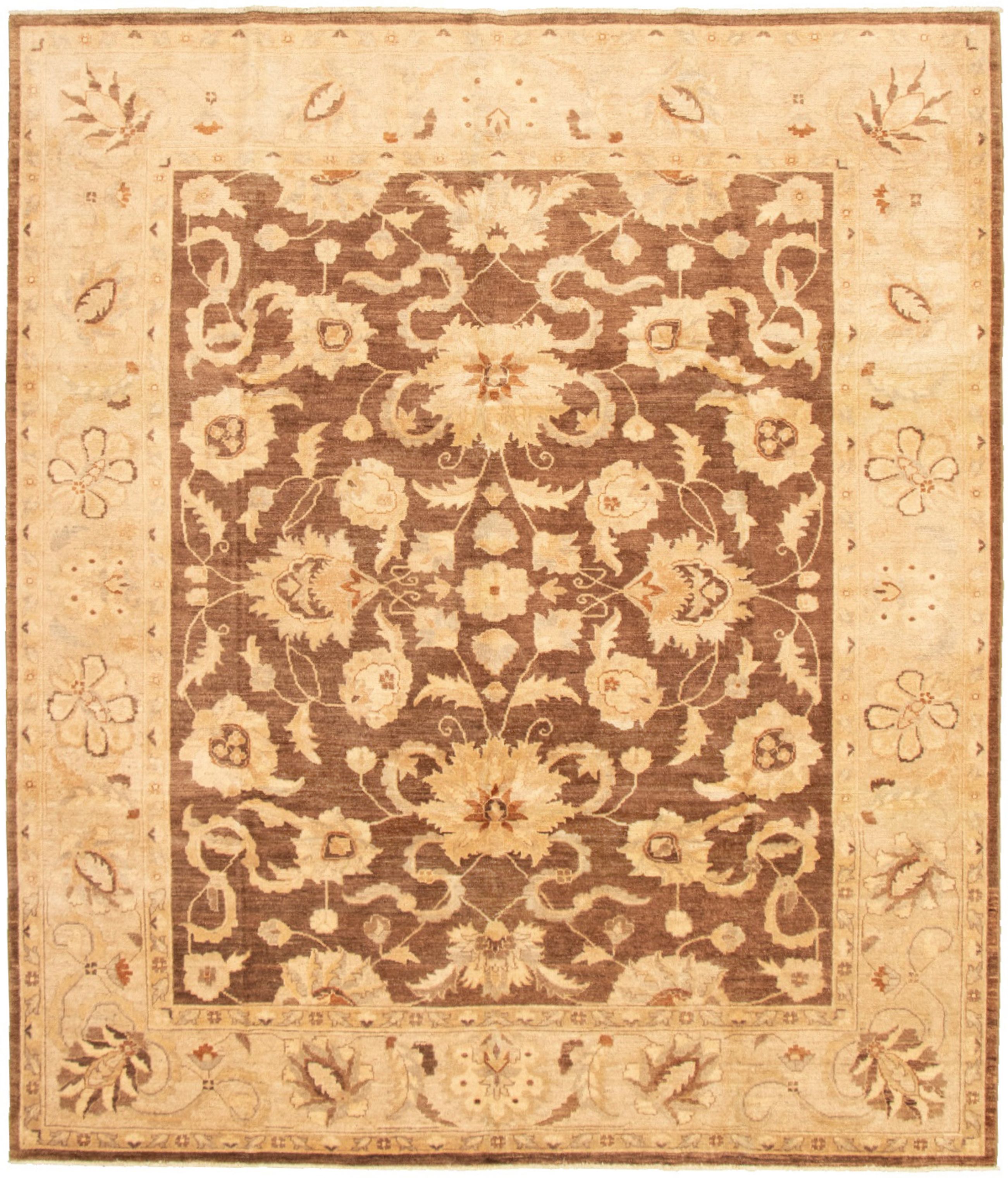 Hand-knotted Chobi Finest Brown Wool Rug 8'2" x 9'9" Size: 8'2" x 9'9"  