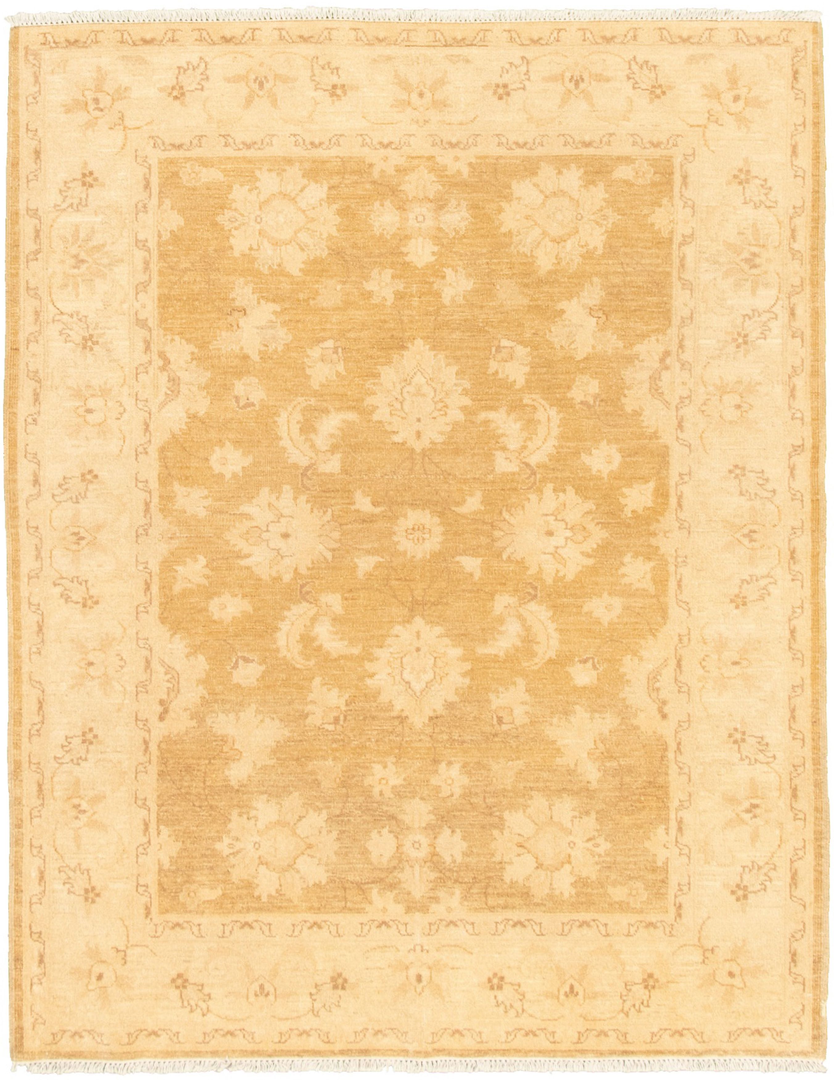 Hand-knotted Chobi Finest Brown, Khaki Wool Rug 5'0" x 6'6" Size: 5'0" x 6'6"  