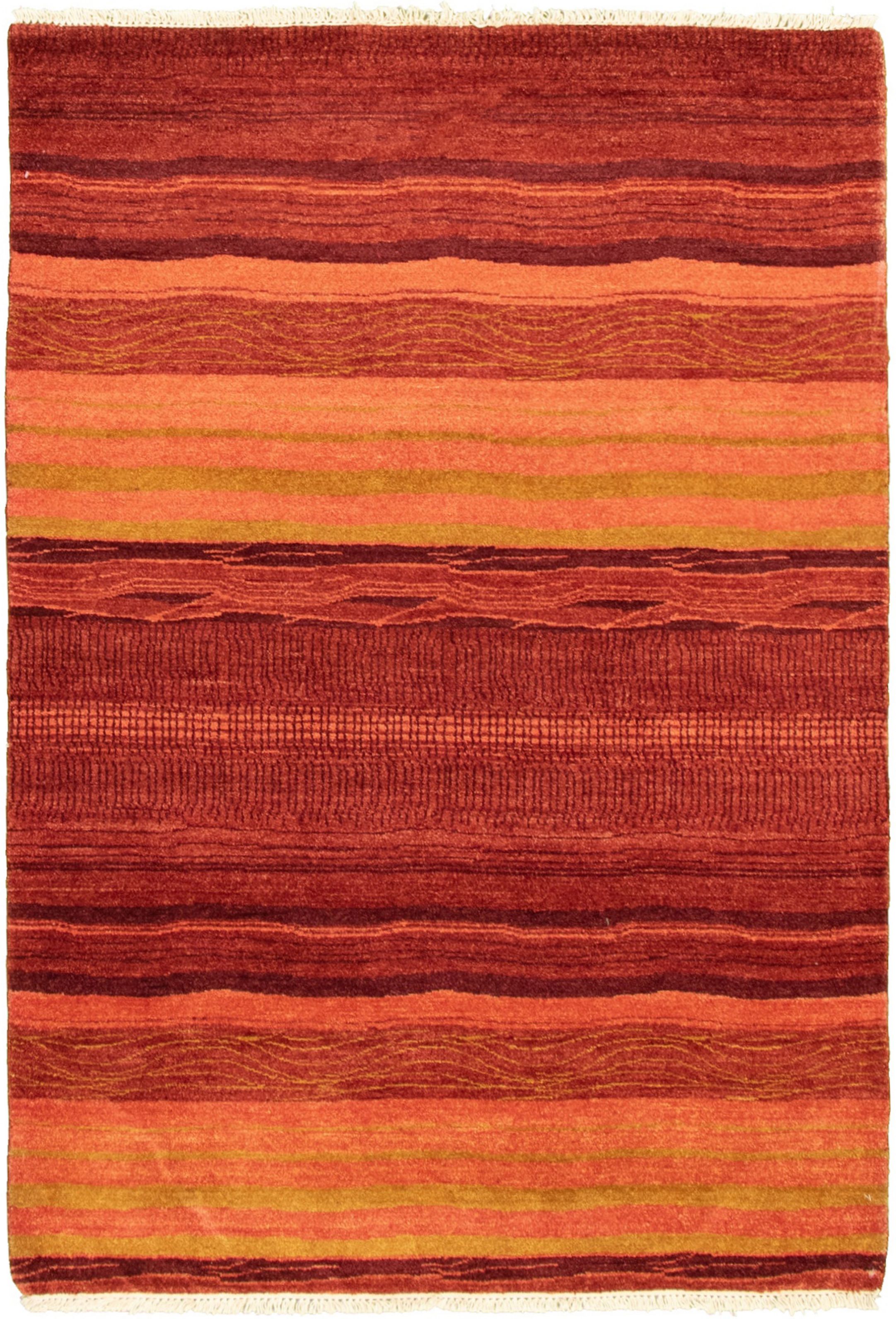 Hand-knotted Peshawar Ziegler Dark Copper Wool Rug 4'3" x 6'1" Size: 4'3" x 6'1"  