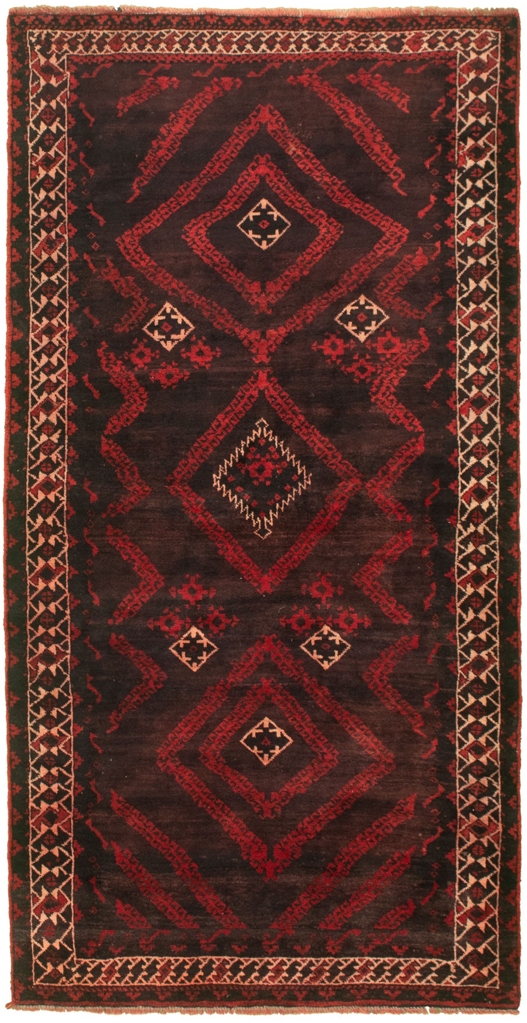 Hand-knotted Authentic Turkish Dark Brown Wool Rug 3'10" x 7'10" Size: 3'10" x 7'10"  