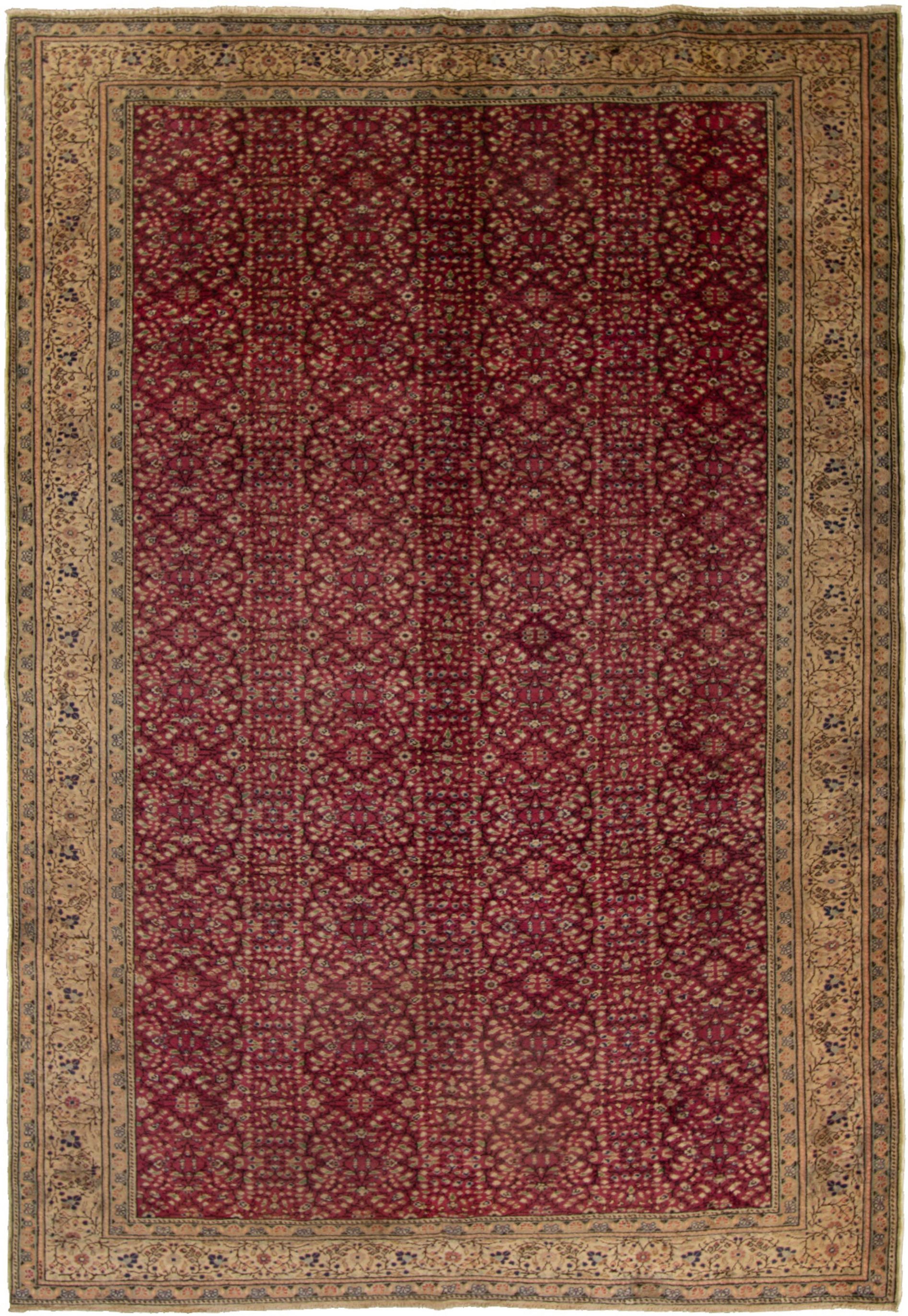 Hand-knotted Keisari Vintage Ivory, Red  Rug 6'6" x 9'3"  Size: 6'6" x 9'3"  