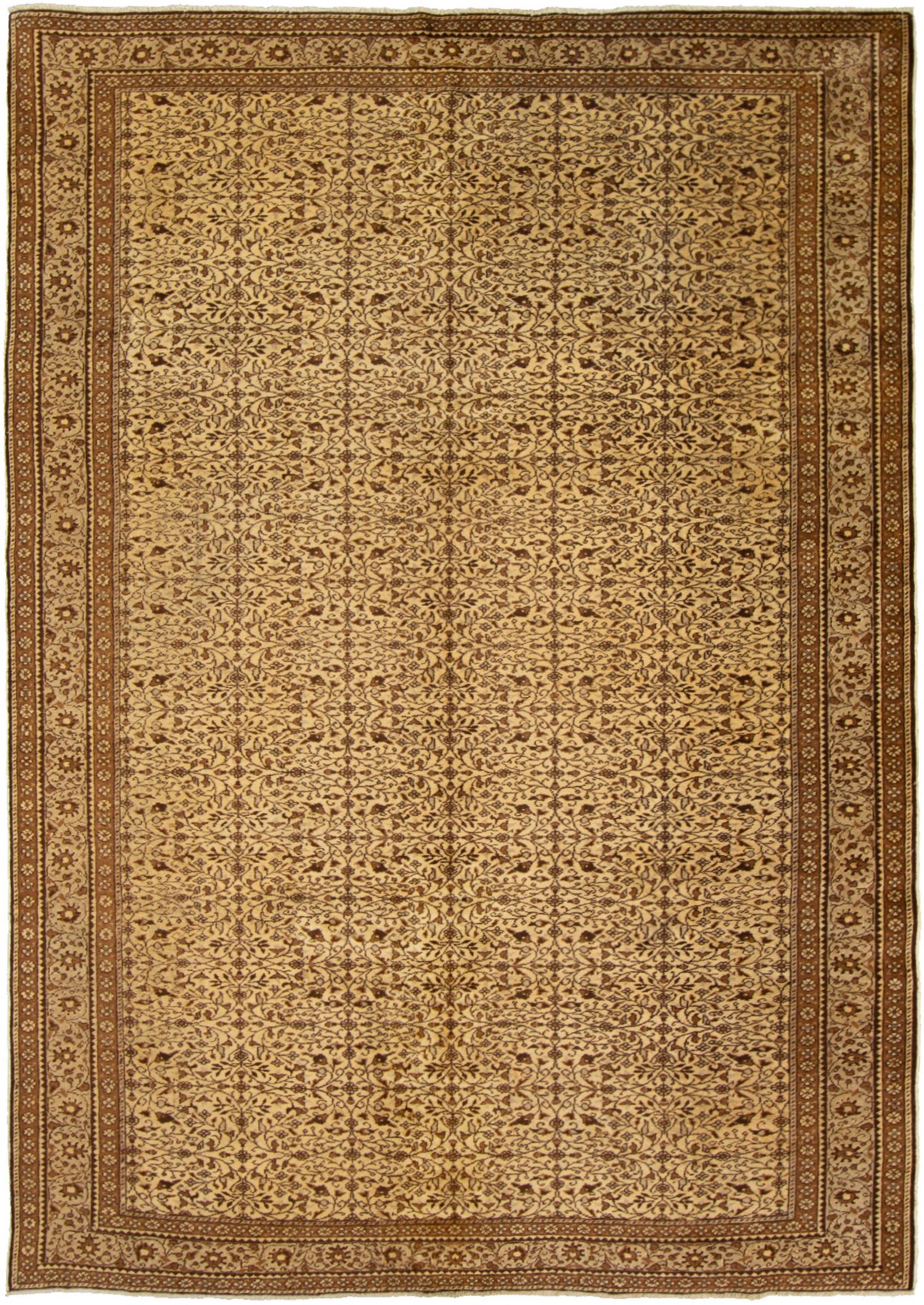 Hand-knotted Keisari Vintage Brown, Ivory  Rug 6'7" x 9'6"  Size: 6'7" x 9'6"  
