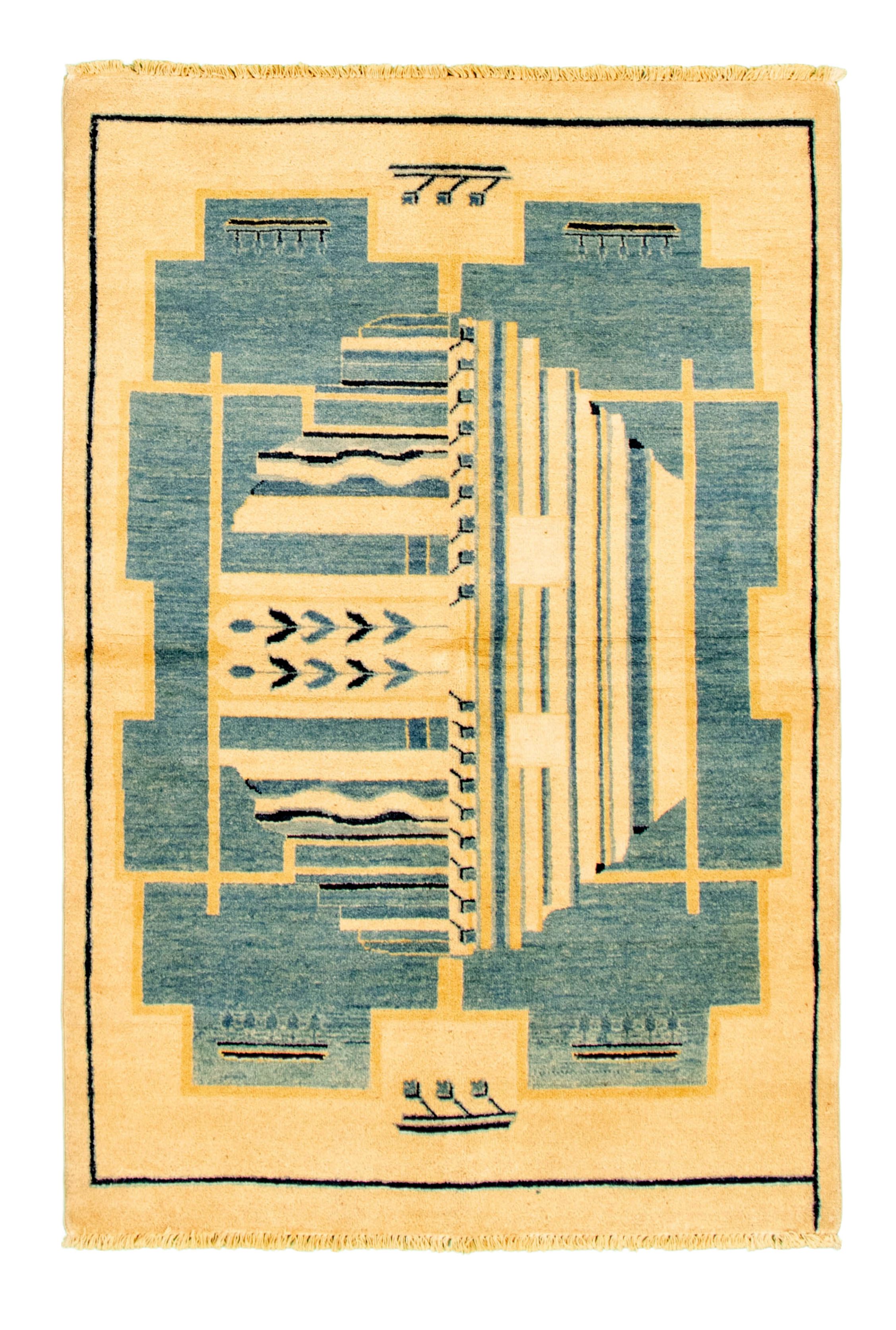 Hand-knotted Peshawar Ziegler Ivory Wool Rug 4'0" x 6'0"  Size: 4'0" x 6'0"  