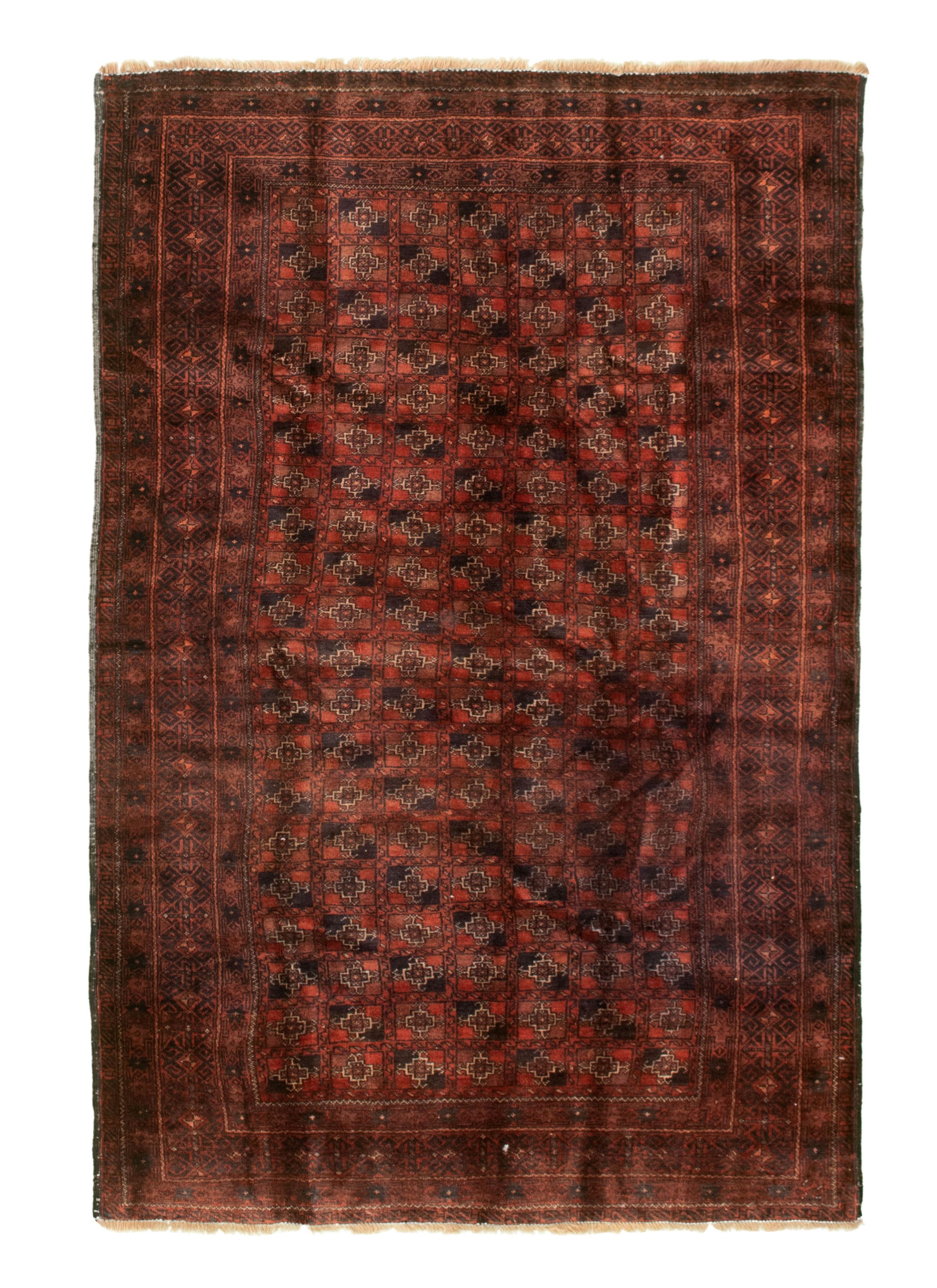Hand-knotted Authentic Turkish Copper Wool Rug 4'2" x 6'7" Size: 4'2" x 6'7"  