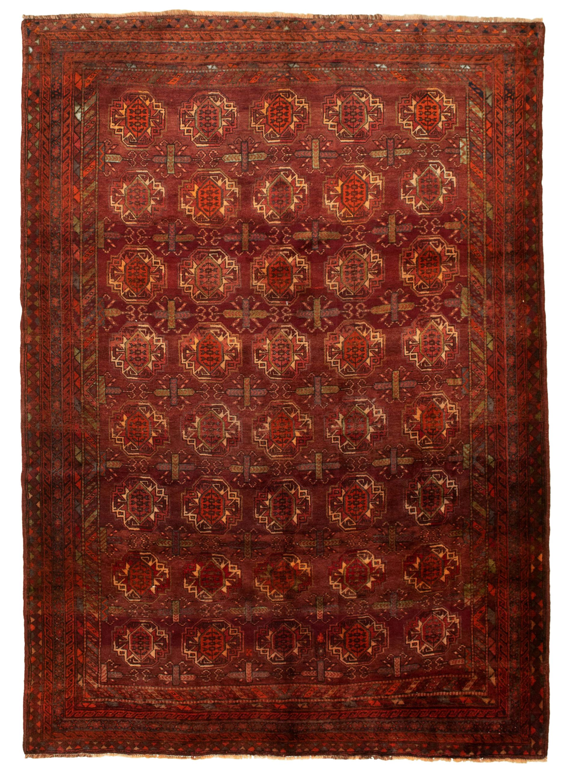 Hand-knotted Authentic Turkish Dark Brown Wool Rug 6'11" x 9'6" Size: 6'11" x 9'6"  