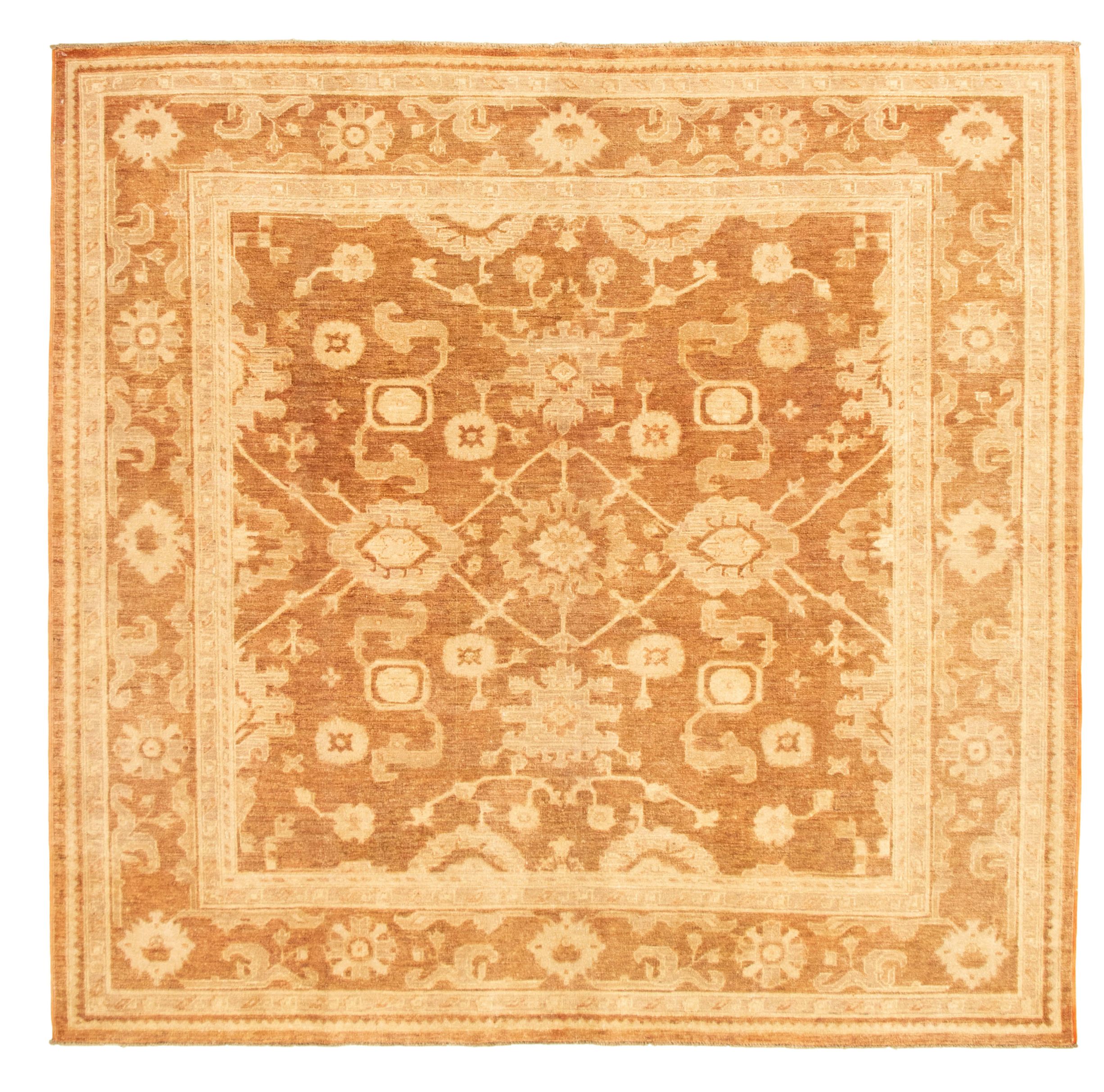 Hand-knotted Chobi Finest Brown Wool Rug 7'8" x 8'0" Size: 7'8" x 8'0"  