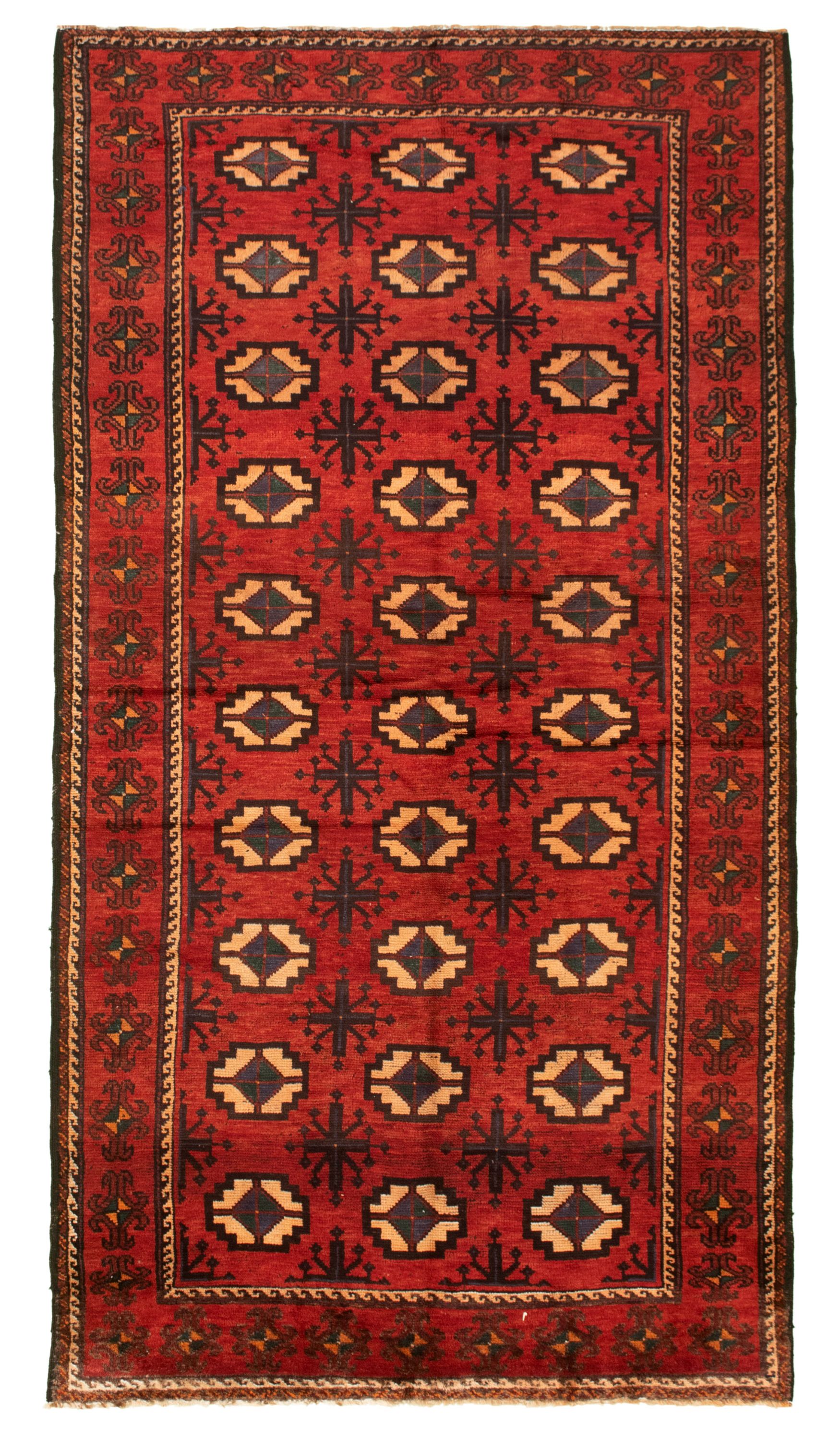 Hand-knotted Authentic Turkish Dark Red Wool Rug 5'2" x 6'7" Size: 5'2" x 6'7"  