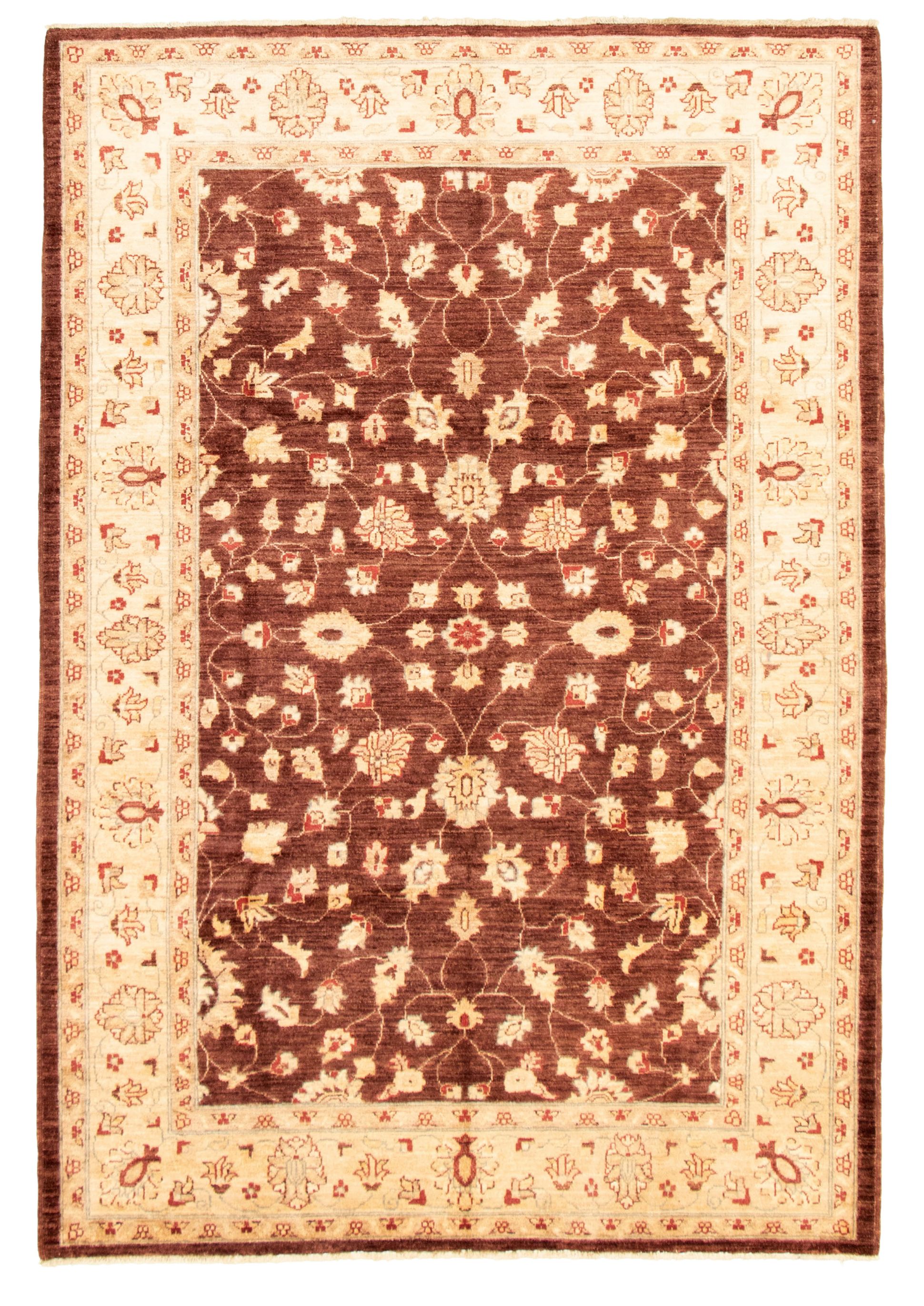 Hand-knotted Chobi Finest Dark Brown Wool Rug 6'2" x 9'2" Size: 6'2" x 9'2"  